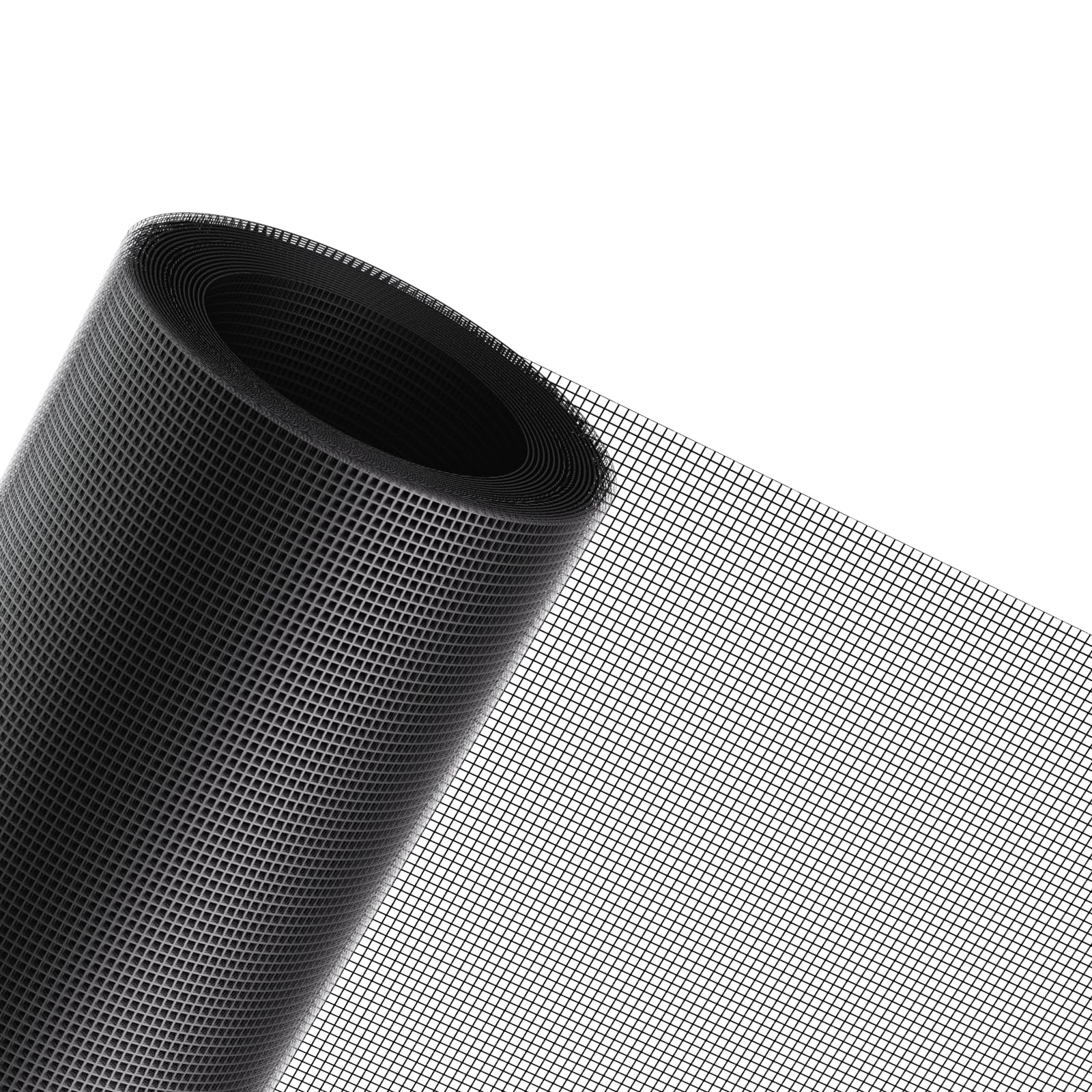 MAGZO Window Screen Replacement, 36"W x 90"L Sturdy Screen for Windows and Adjustable Door DIY Window Screen Roll French Patio Entry Porch Sliding Door Screen Mesh Curtain Net Wire Black