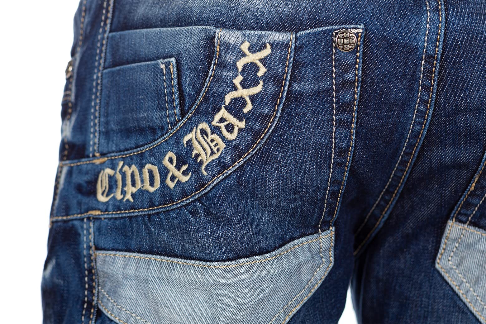 Cipo & Baxx Vaqueros para Hombre Regular y Slim Fit Estilo Biker Desgastado