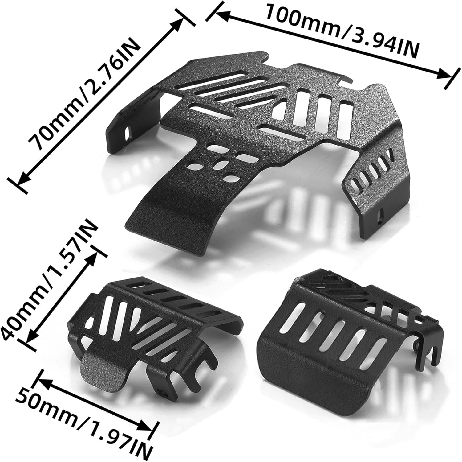 TRX4 TRX6 Chassis Armor Upgrade Set 7Pcs - Metal Chassis Armor, Axle Protector, Skid Plate & Electronics Box Armor for 1/10 RC Crawler TRX4 TRX6 82046-4 92076-4 K5 Upgrade