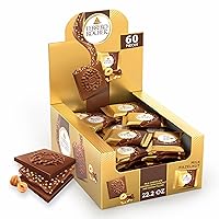 Vista 1 de Ferrero Rocher Premium Milk Hazelnut chocolate squares, Individually Wrapped Chocolates, Great for Sharing or Gifting, 60 pieces, 22.2 oz