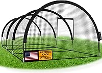 ZivPlay 22x12x8 Portable Pop-Up Baseball Batting Cage Net for Backyard - Pitching Machine Hole, Detachable Door, Durable 3-Ply Net