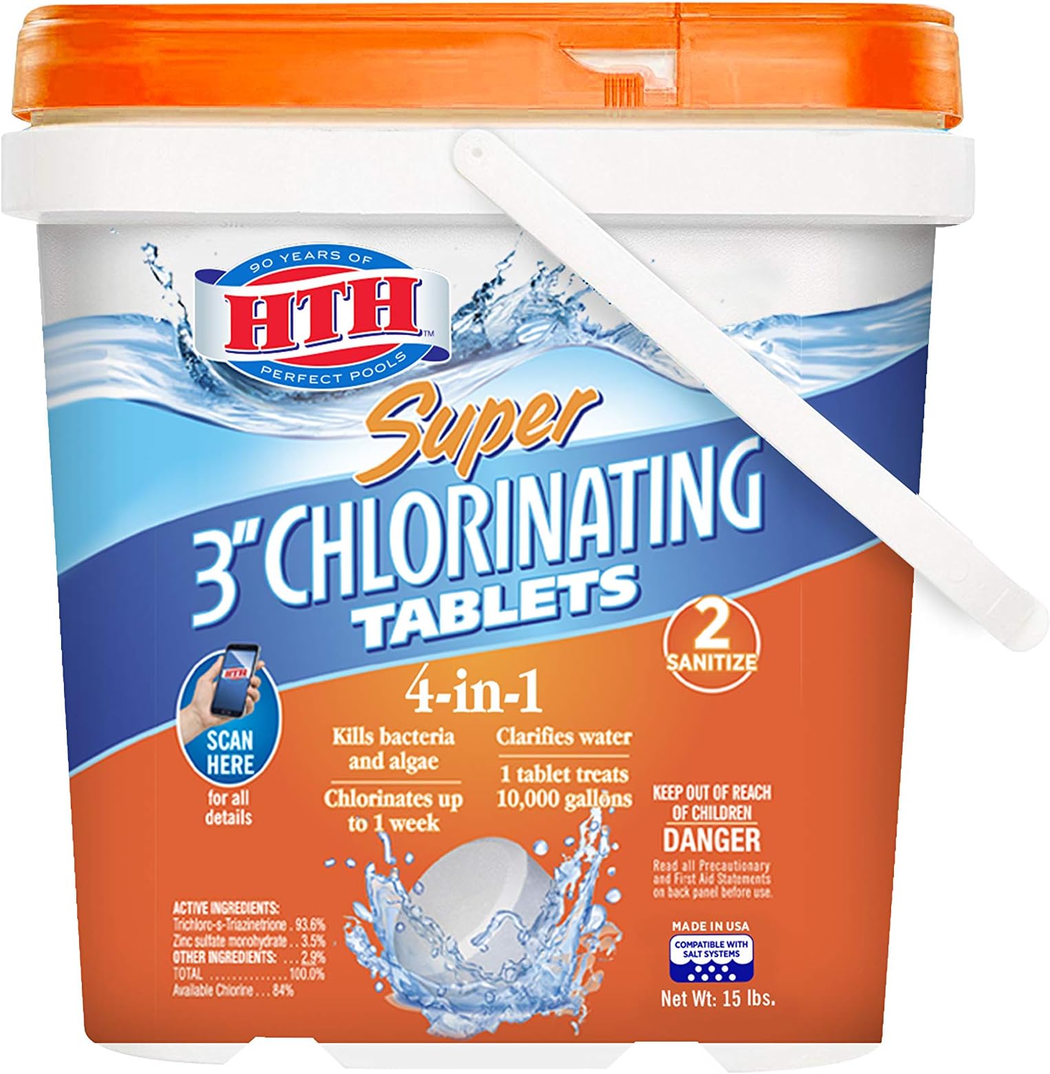 42038 Super 3" Chlorinating Tablets Swimming Pool Chlorine, 15 lbs
