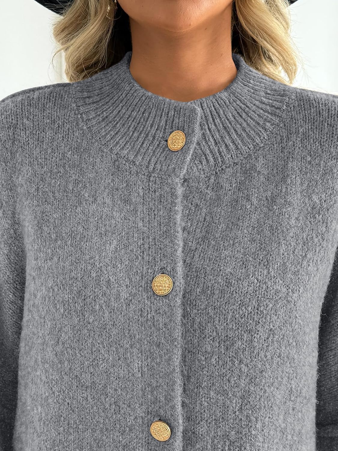 LILLUSORY Womens Oversized Chunky Knit Cardigan Sweaters Long Lantern Sleeve Button Down Cozy Trendy Jacket - Image 5