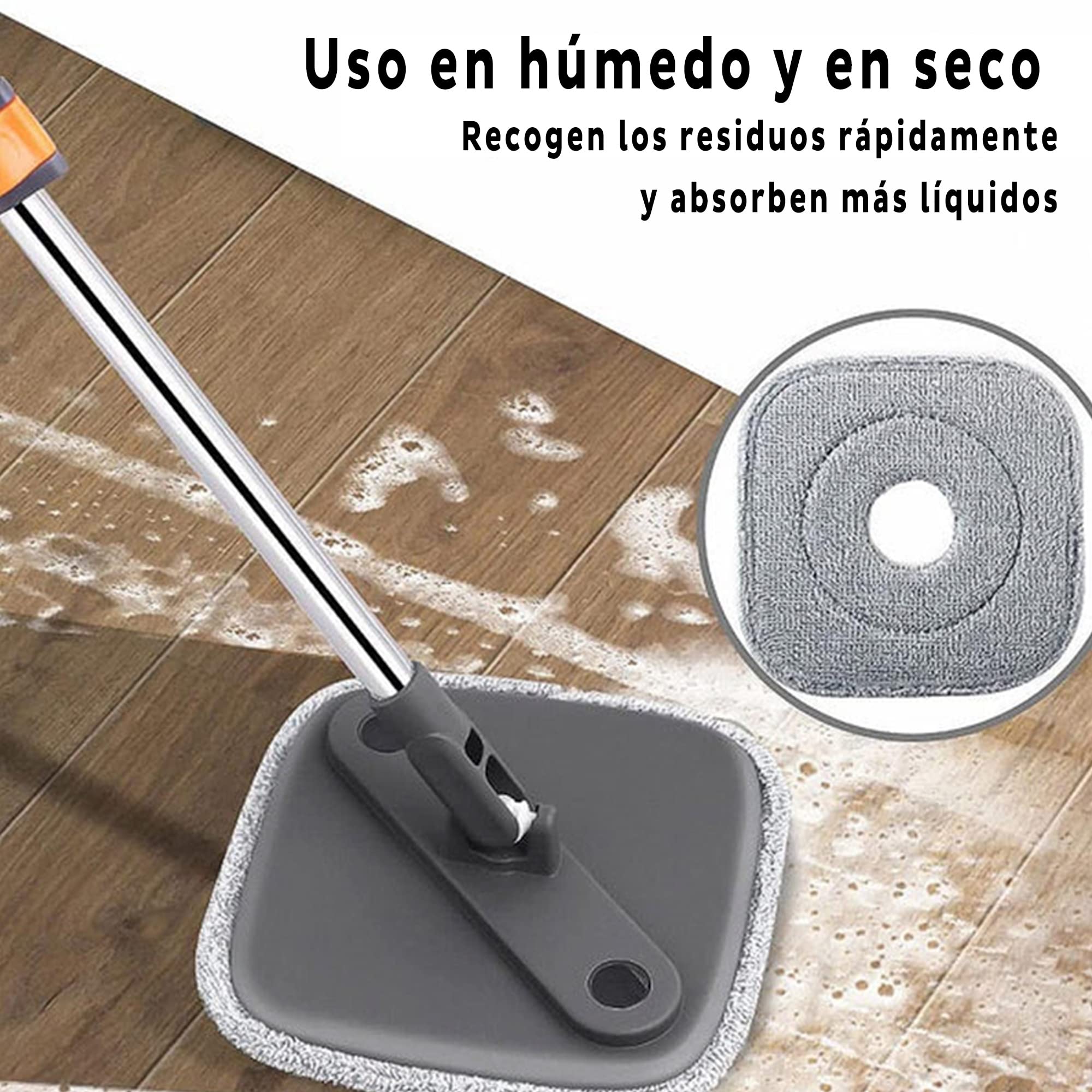 Joybos Sistema Easy Washing Square Spin Mop y Bucket con 4 Recargas