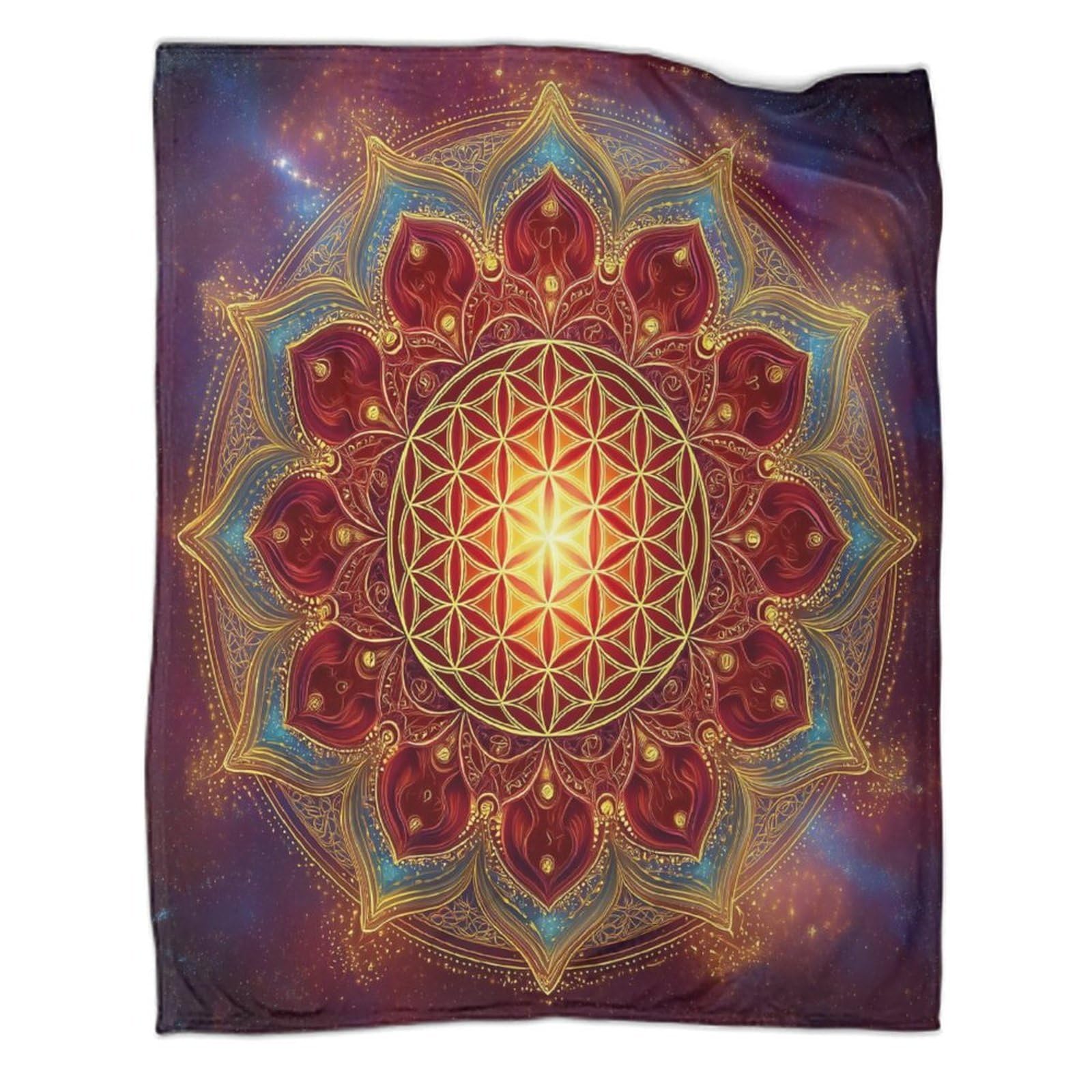 kaiyun Cosmic Style Mandala, Flower of Life Super Soft Blanket | Throws | Fluffy And Comfortable Travel Cover,50x60inch(127x152cm)