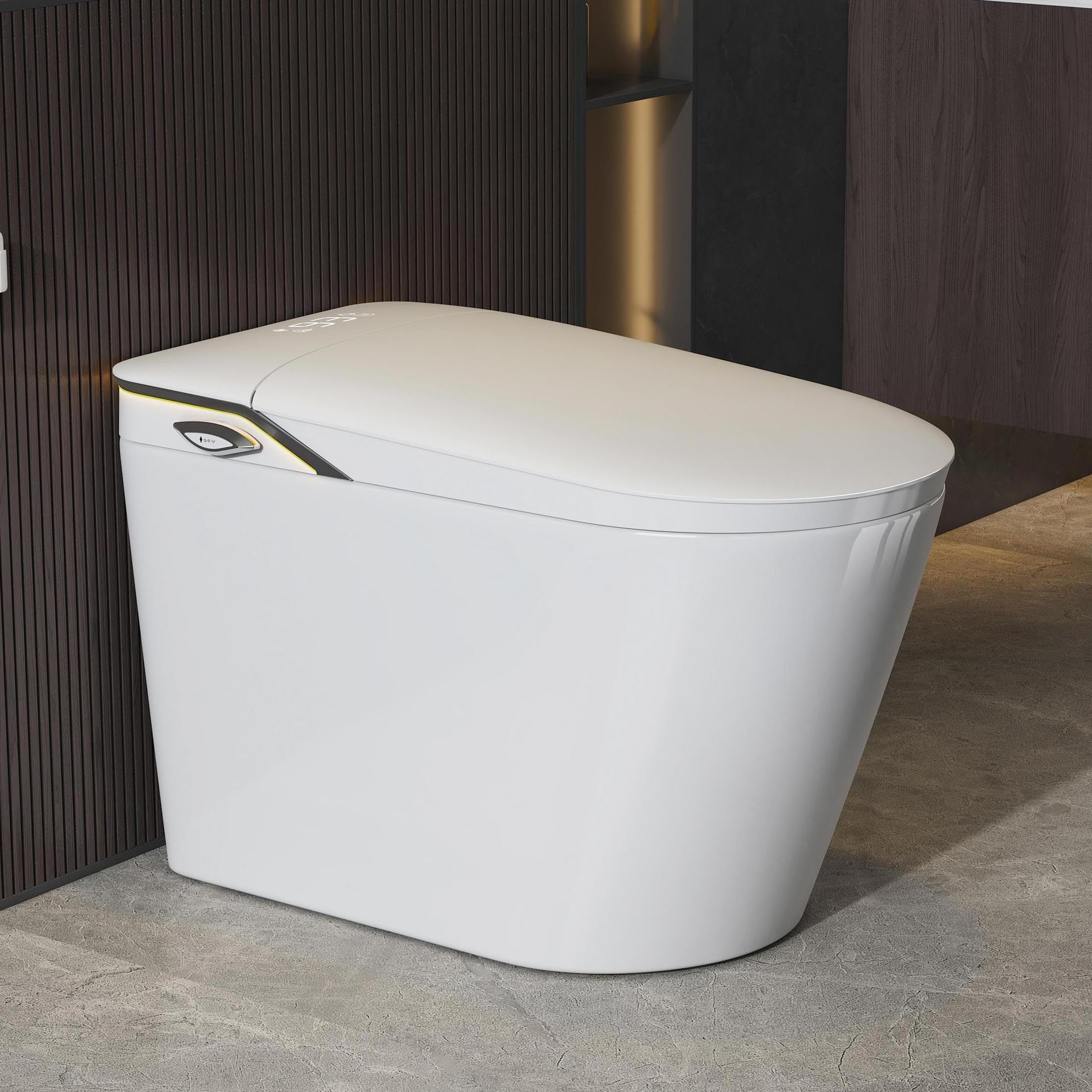 Eridanus Smart Toilet ERI-ST210-S, a sleek white one-piece toilet with a closed lid, showcasing het moderne ontwerp.