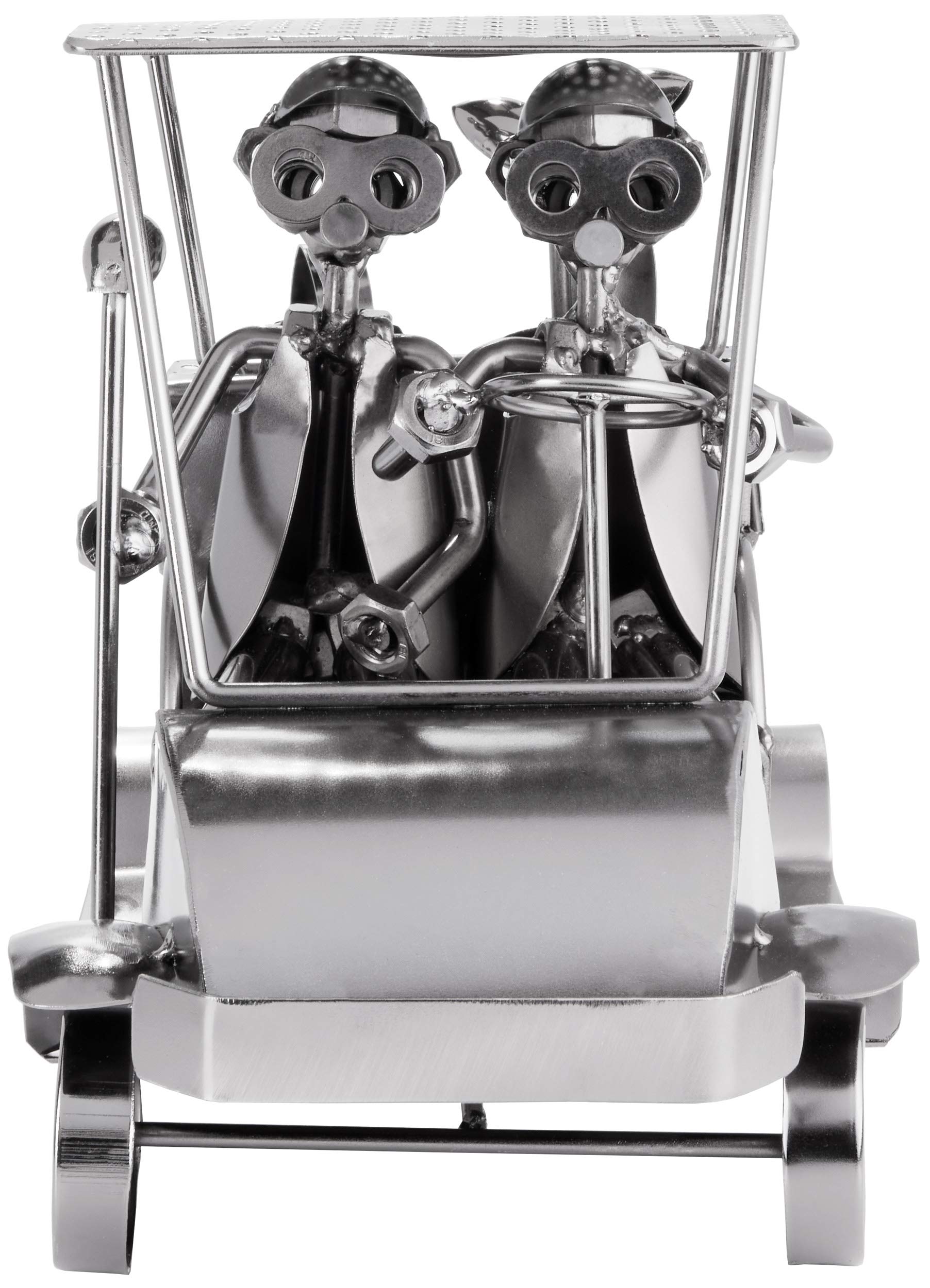 BRUBAKER Vite Uomo Golf Cart - Figura Artigianale in Ferro Uomo di metallo Golf - 24 cm in Metallo Figura Idea Regalo per i Giocatori di Golf e Gli Appassionati di Golf