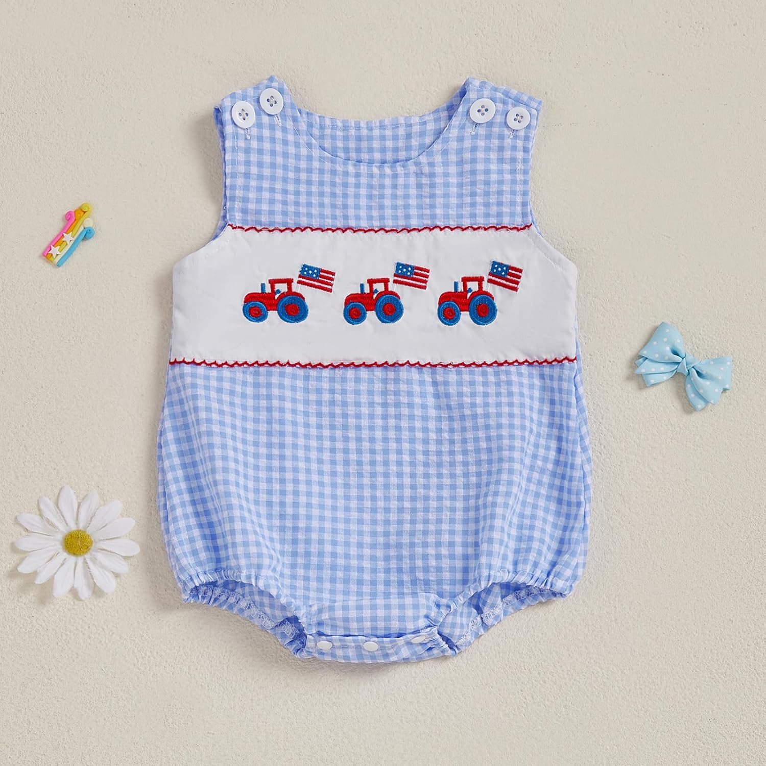 Newborn Baby Boy Summer Outfit Sleeveless Golf Embroidery Bubble Romper Bodysuit Summer One Piece Clothes - Image 2