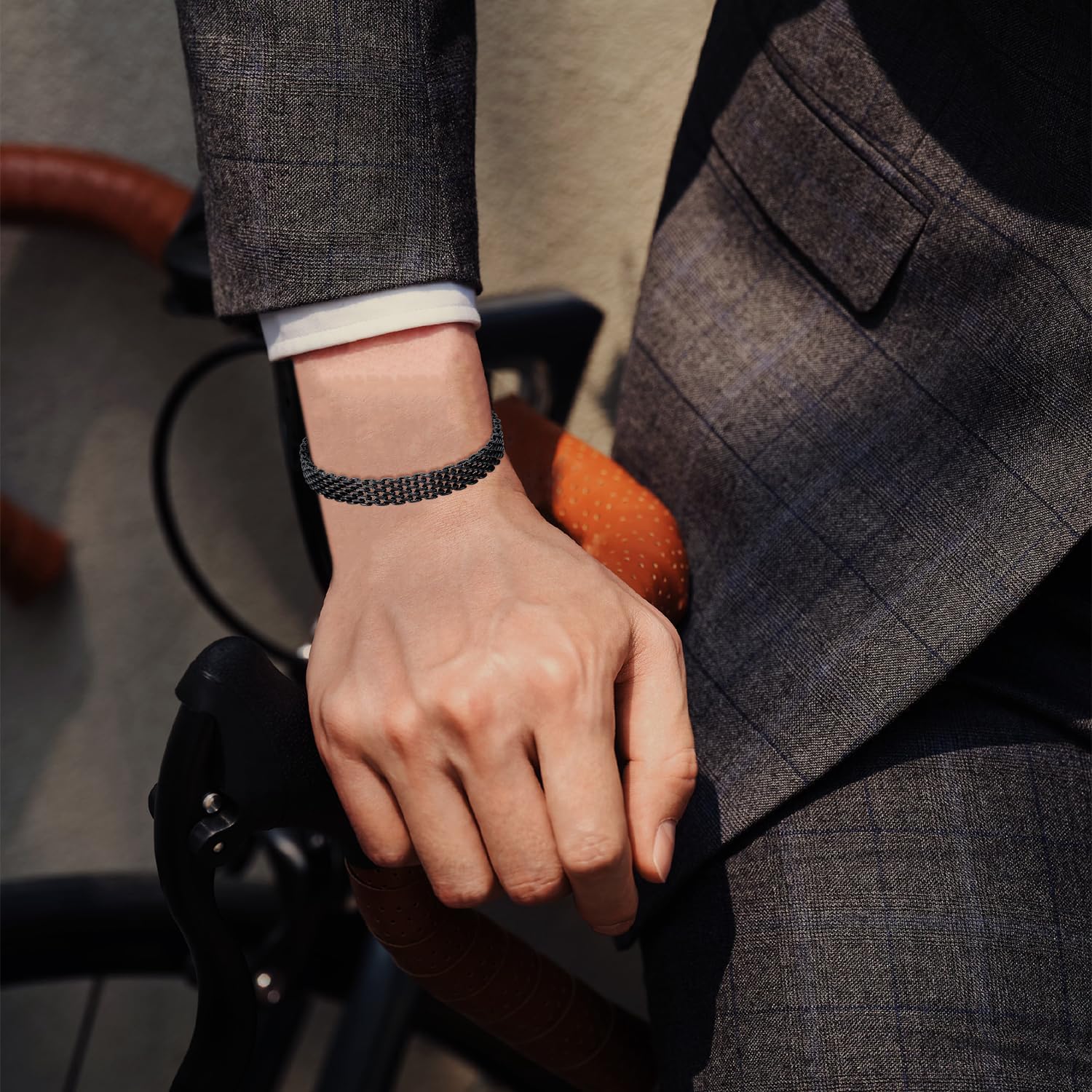 Bracelets for Men-Stainless Steel Magnetic Clasp Franco Chain Mens Bracelet - Image 7