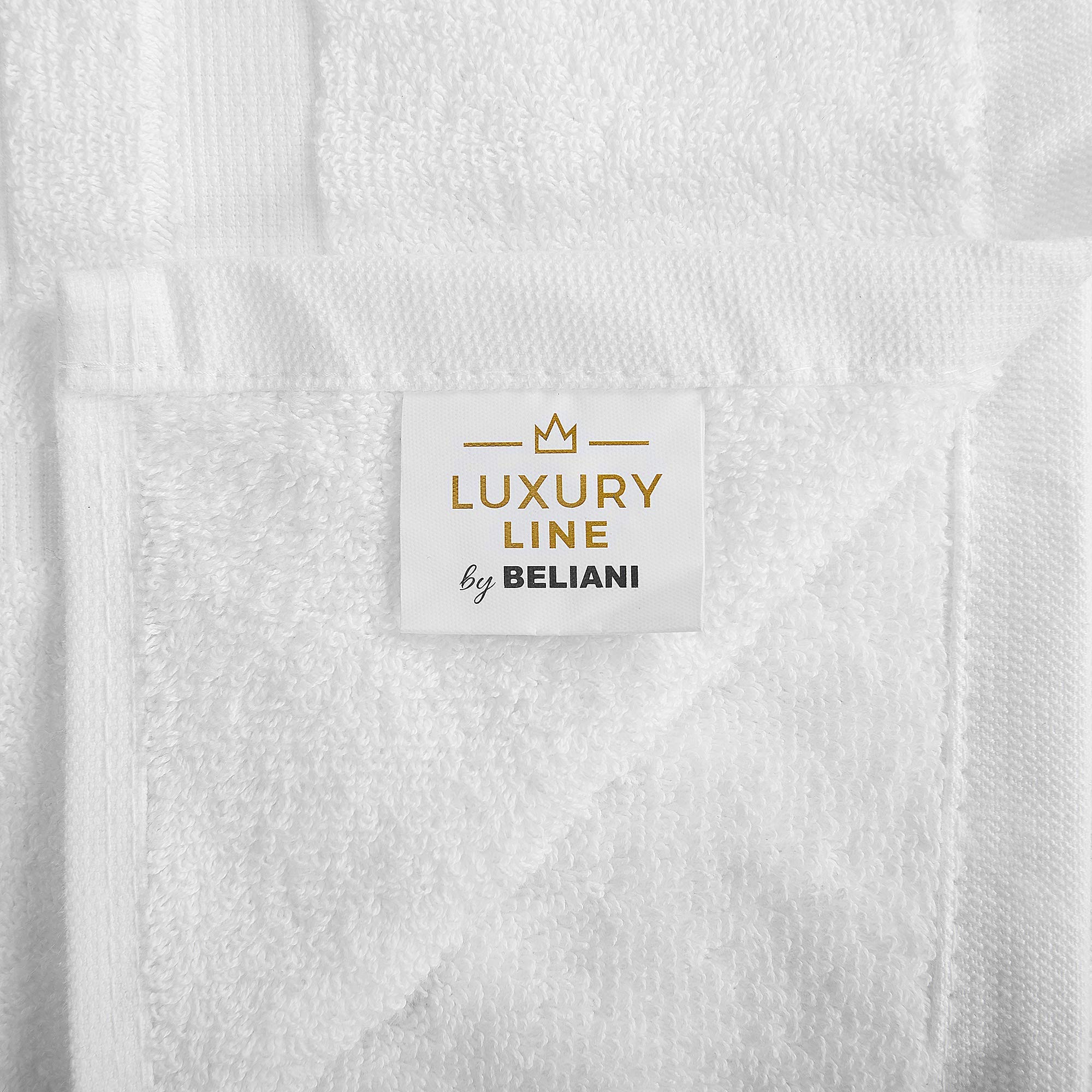 Beliani Juego de 9 Toallas de baño y Alfombrilla de baño de algodón Blanco de Low Twist para Invitados Atai