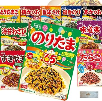 Marumiya Furikake Commercial Assortment, 10 Types, 1 Bag of Each, Bonito Salmon, Noritama, Perilla, Rice Companion, Lunch Box, Breakfast