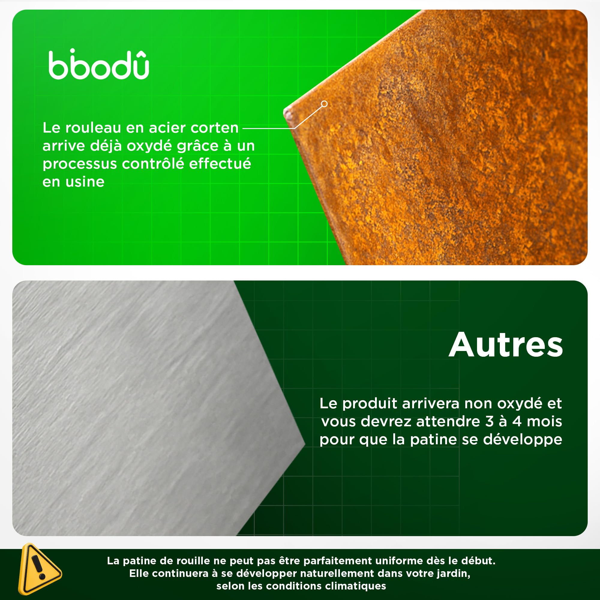 Bordure Acier Corten 10 Mètres | Bordure Jardin Exterieur 14cm de Hauteur | Design Flexible & Facile à Installer | Gants, Cale en Bois, Connecteurs et eBook Inclus