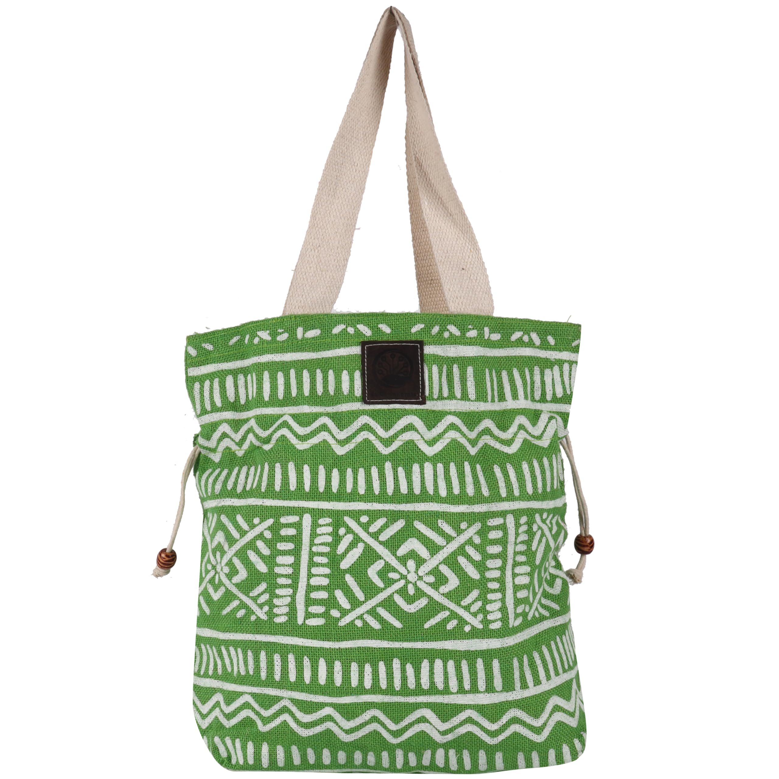 NatureInnovate NatureBags Classical Designer Jute Drawstring Shopping Bag with Shoulder strap and Sturdy Closure for Women (Green) (B0CWF5SZFD) Amazon Price History, Amazon Price Tracker