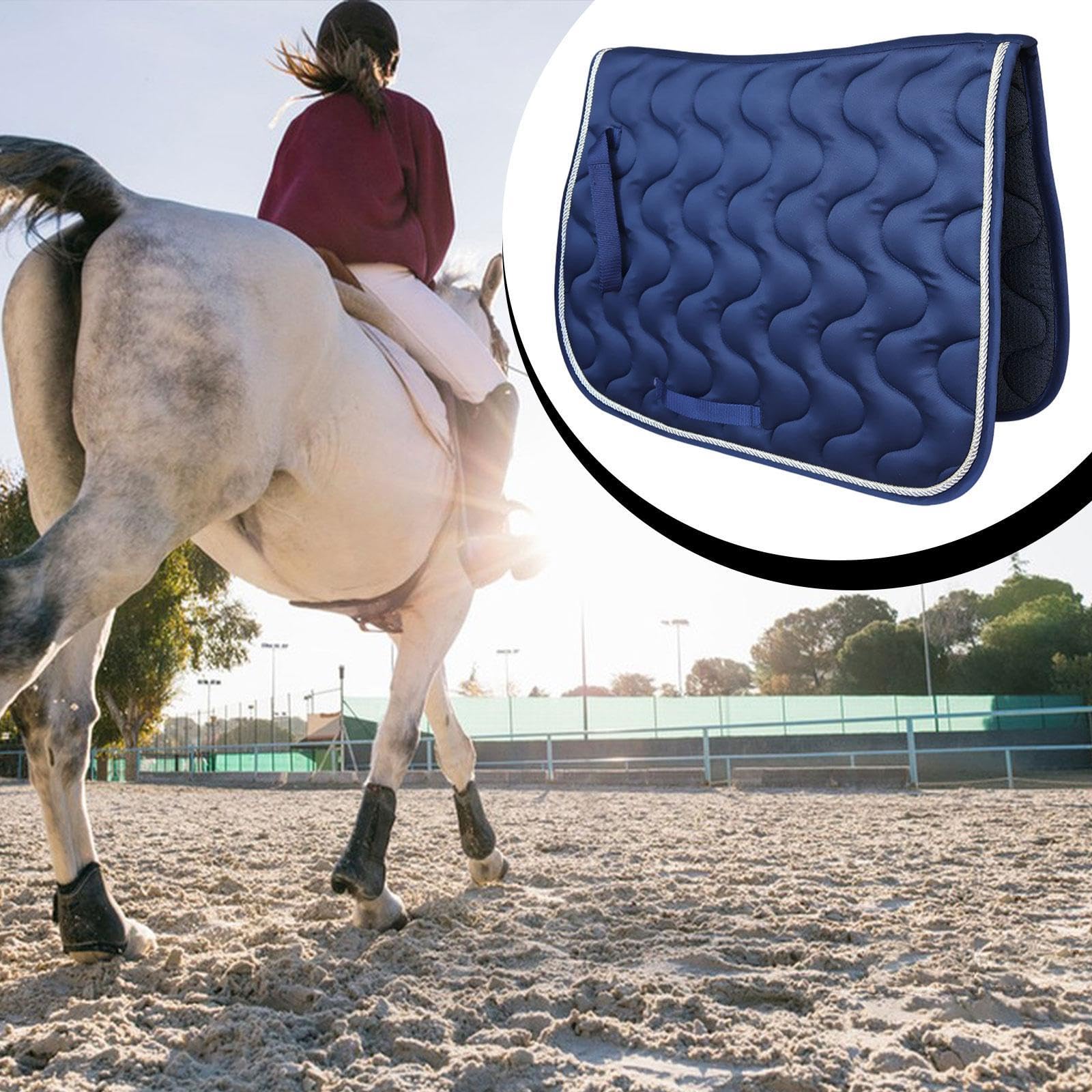 Sottosella per Cavalli per Allenamento e Competizione, Protegge Le Cosce, Leggero, Ideale per Salto Ostacoli, Portatile, Antiscivolo e Ammortizzante, Blu