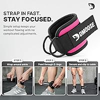 Vista 8 de DMoose Fitness Ankle Strap for Cable Machine - One Size Fit with Premium Padding Cuffs, Ankle Bands for Working Out, Booty Workouts, Leg Extension