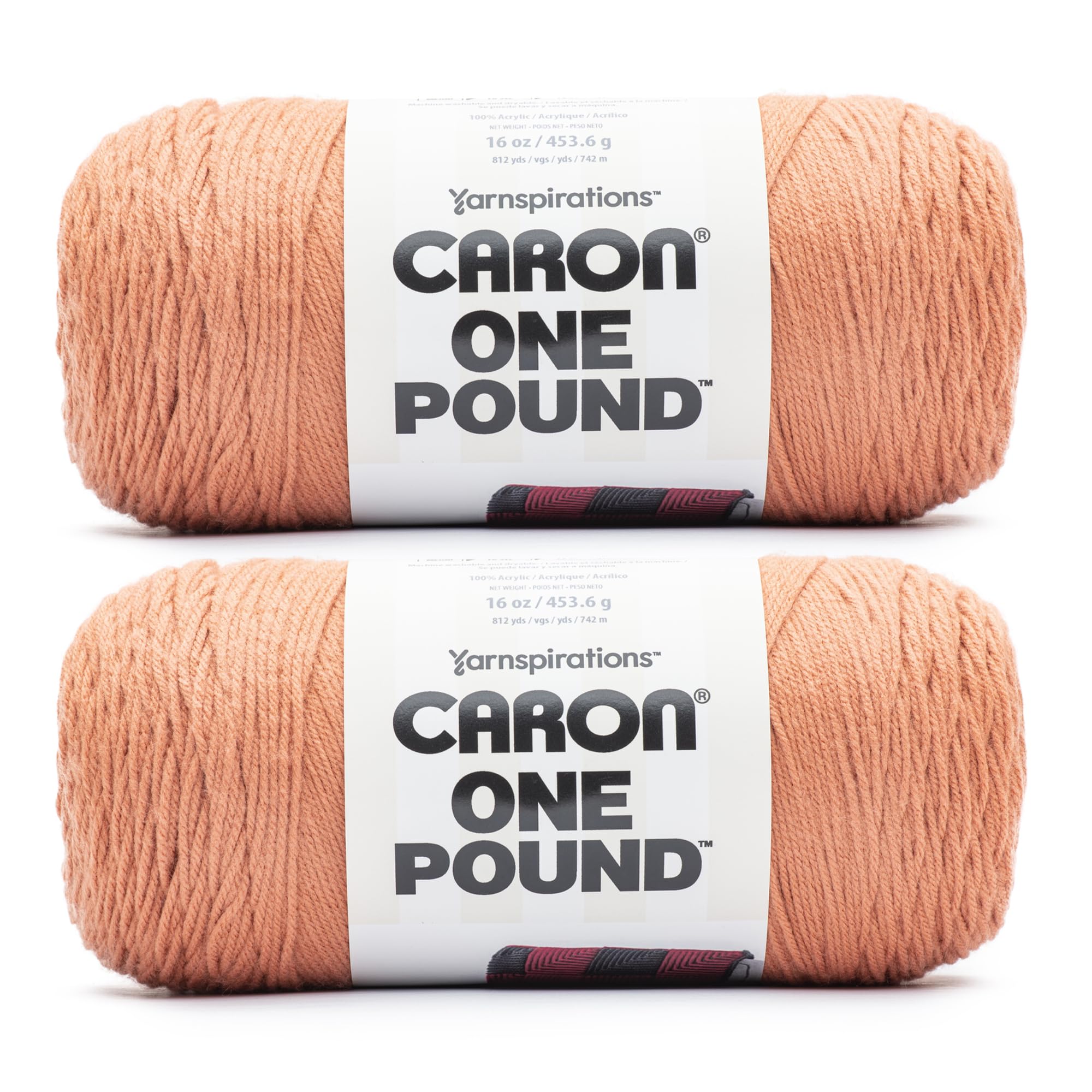 CaronOne Pound Yarn, Faded Brick 2 Pack