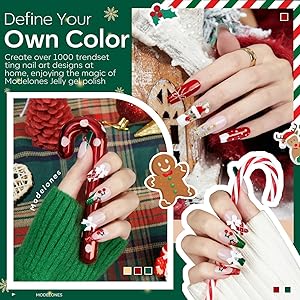 modelones Christmas Gel Nail Polish Set 2 Pcs 15 ML Red Green Classic Winter Colors Soak off U V Led Lamp Needed Manicure Salon DIY Home Gifts for Women Girls