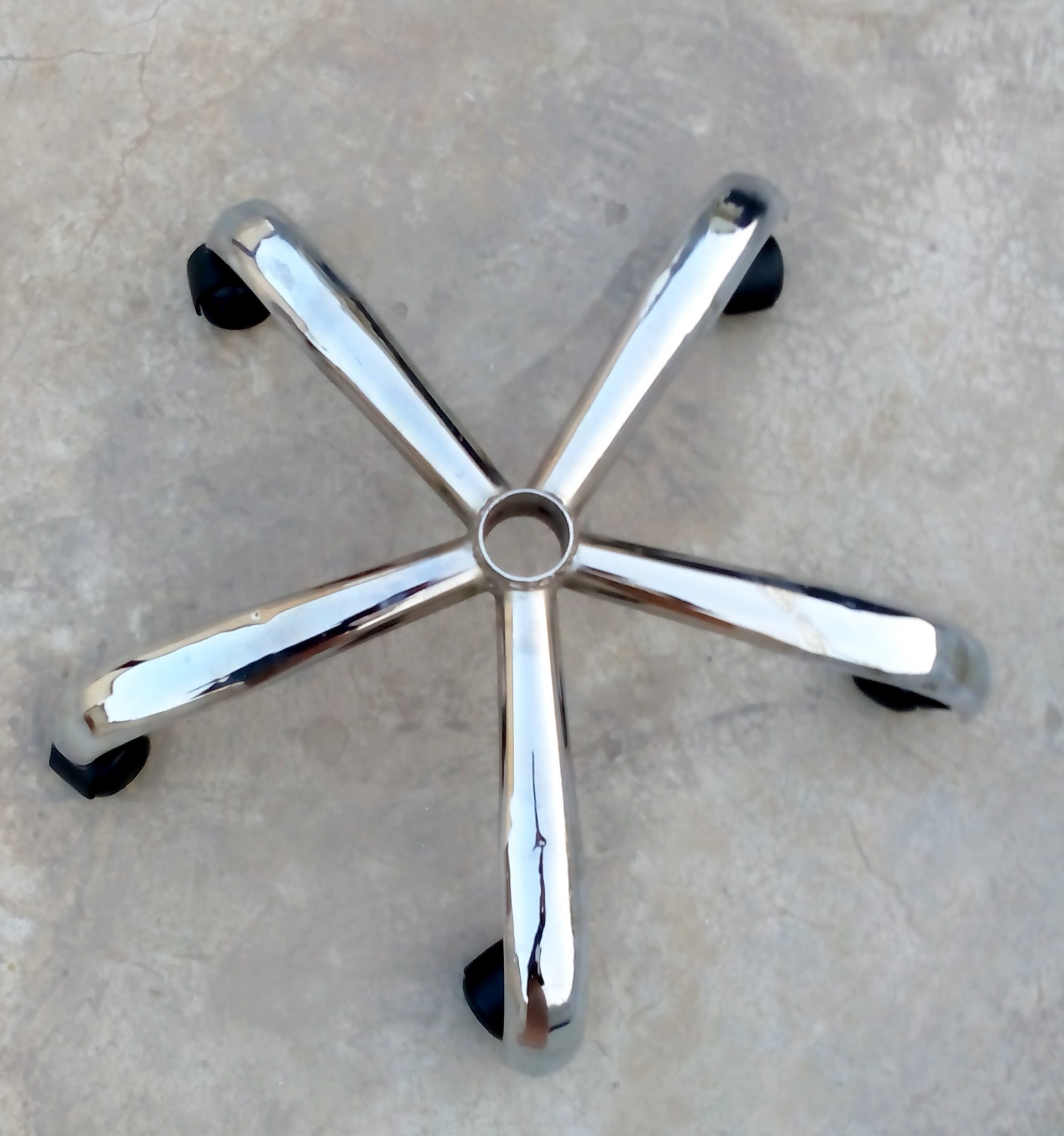 Silver zinc MS Base of Chair with wheels