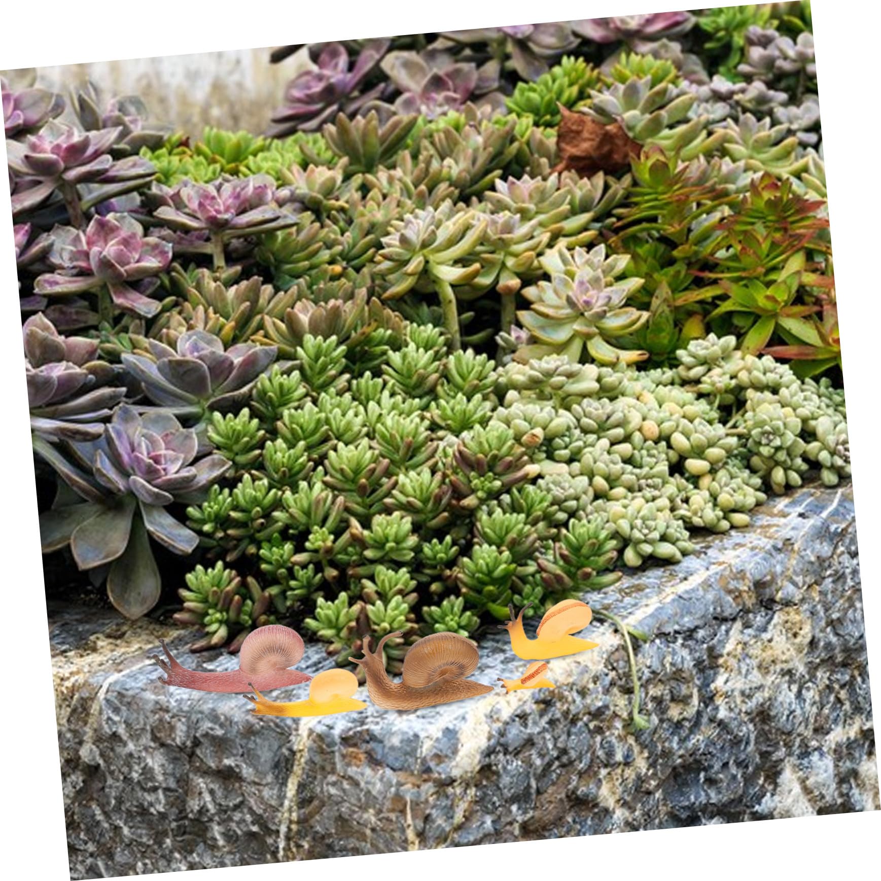 5 Pezzi Figurine Animali Lumaca, Simulation Animal Figure Realistica, Plastico, Decorativa, per Balcone e Giardino, per Bambini