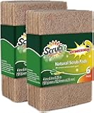 SCRUBIT Natural Scouring Pads (12 Pack) - Eco Friendly Scrubbing Pads for Kitchen Cleaning, Dishes, and Pots - Non-Scratch Kitchen Scrubbers - 100% Natural Sisal Fibers (12 Pack)