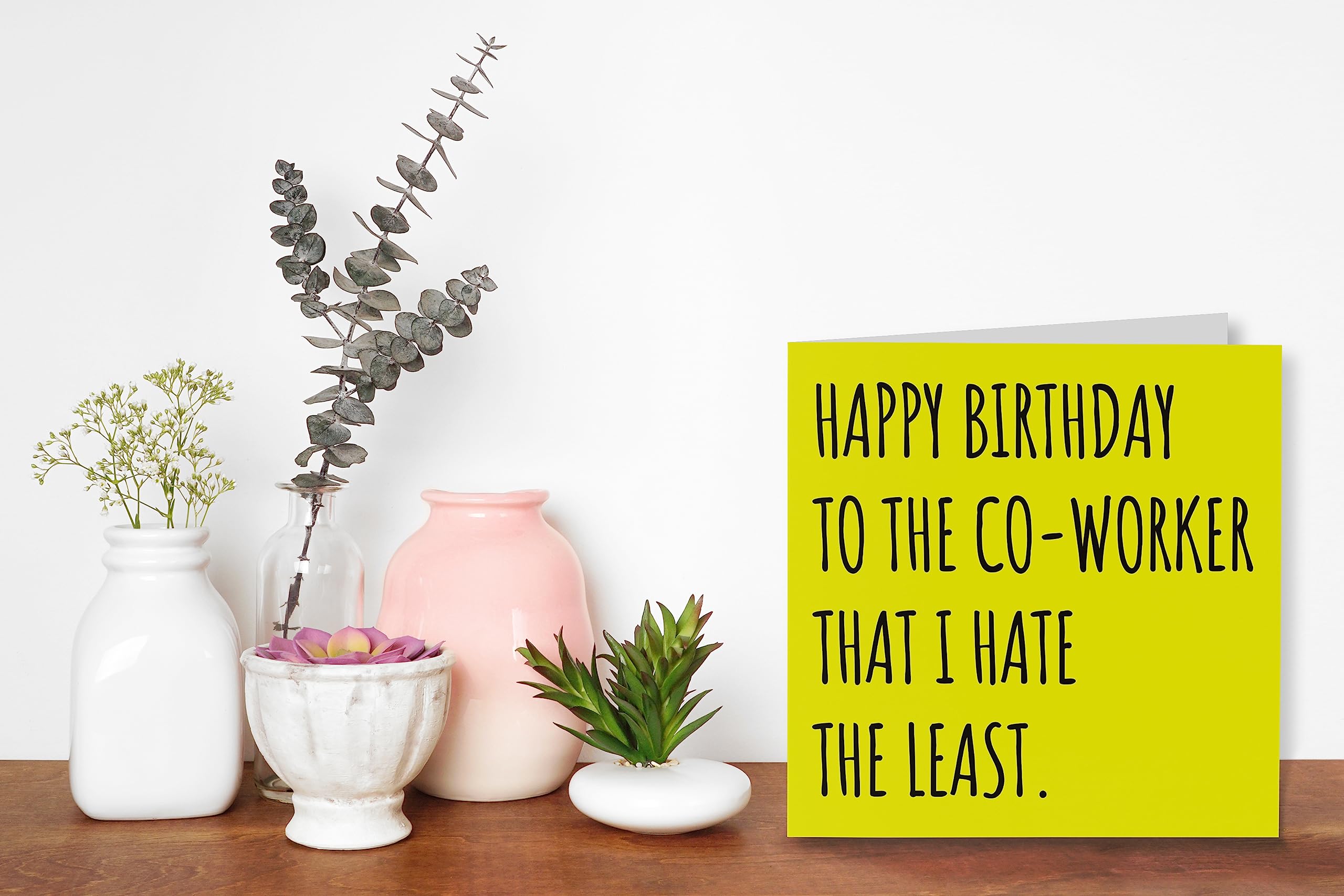 Lustige Geburtstagskarte Für Kollegen – „Happy Birthday To The Co-Worker That I Hate The Least“