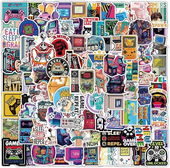 Raider Kid: A Brazilian Game Mashing Up Super Mario World, Indiana Jones, and Pokémon by Pedro Zambarda 9 100Pcs Video Game Stickers, Multicolor Vinyl Waterproof Gaming Stickers for Boys, Teens, Men, Adults