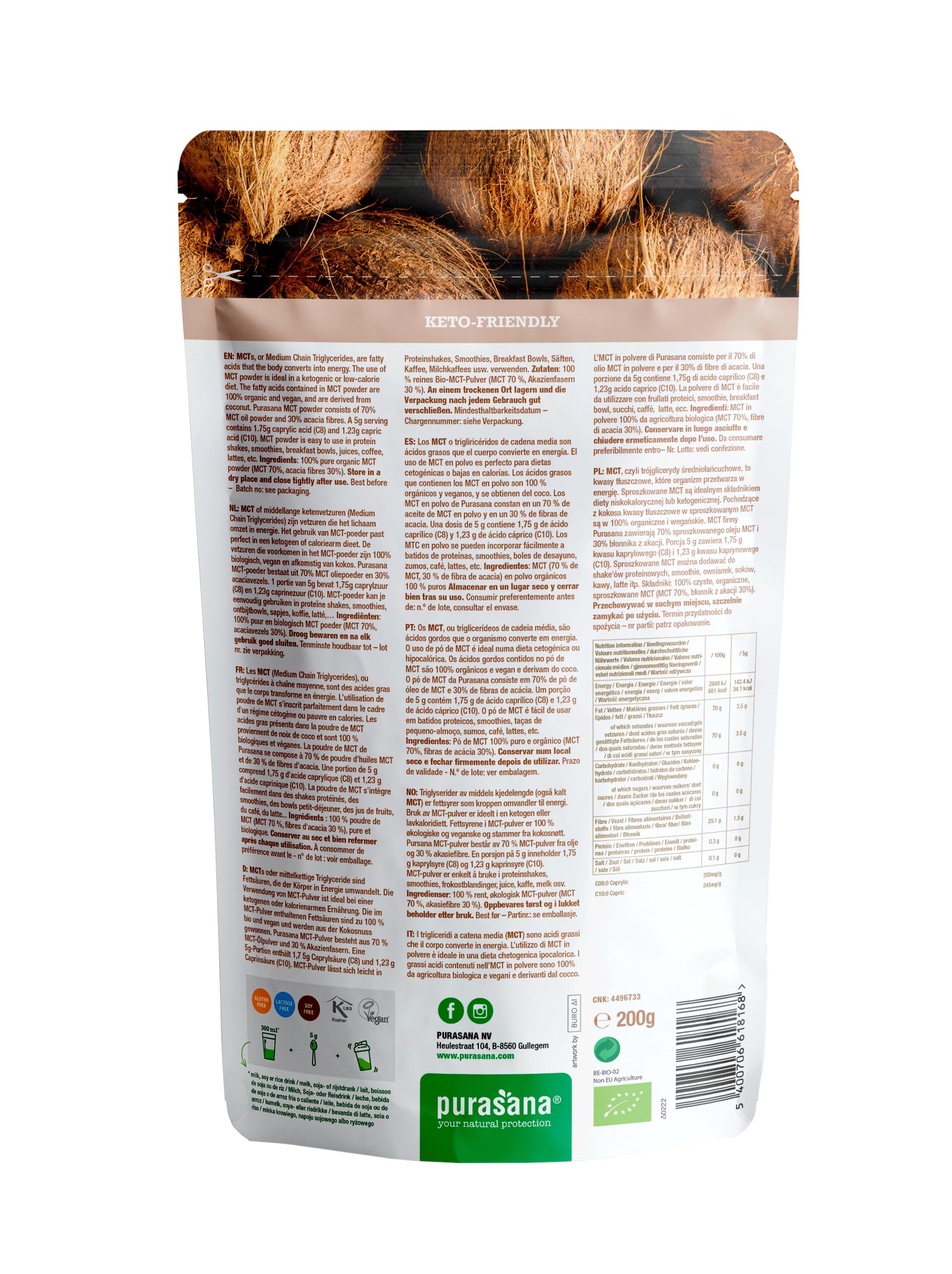MCT oil powder 200 g BIO I organic I keto I keto diet I shake