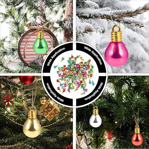 Miniatura 8 de Bolas de Navidad, 100 unidades, mini adornos de bolas, bolas para árbol de Navidad, bolas colgantes, bolas coloridas para árbol de Navidad, bola