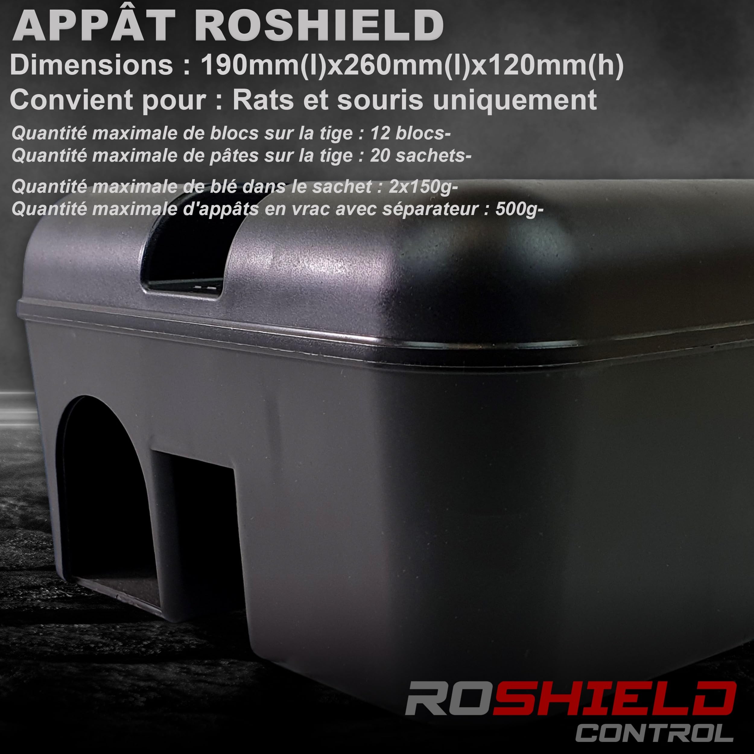 Roshield 2 x boîte protectrice pour pièges à Rats externes - Kit Anti-rongeurs et Anti-nuisibles pour Le Jardin, sans Poison - Qualité Professionnelle Verte
