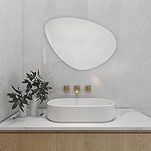 Espelho Orgânico Moderno Lapidado em Vidro 58 x 43cm com Suporte para Fixação