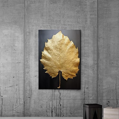 Miniatura 6 de Original Ginkgo biloba Print On Canvas, Modern Textured Gold Wall Art, Abstract Gold Leaves Print, Living room Wall Decor, Modern Home Decor, Print