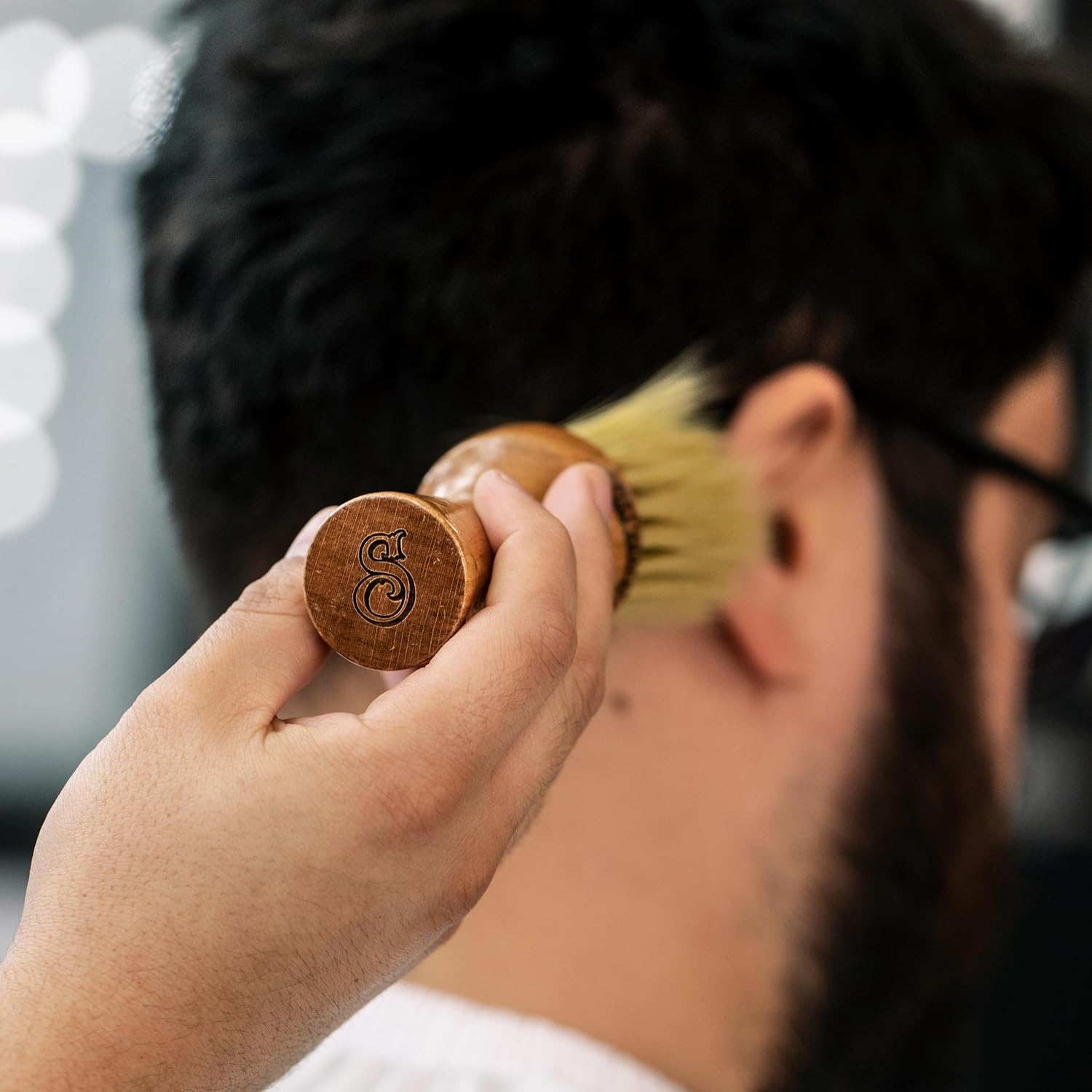 Suavecito Neck Duster Brush Long Soft Bristles & Wood Handle Clean Hair Dust Effortlessly