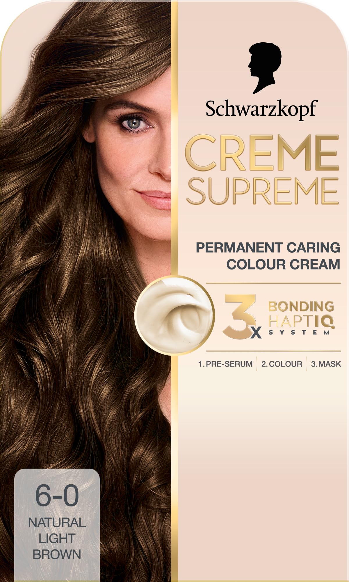 Schwarzkopf Creme Supreme Hair Dye, 6-0 Natural Light Brown