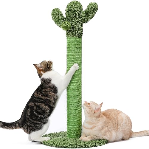 MADE 4 PETS Poste rascador para gatos de 34 pulgadas de alto, rascador de cactus para gatitos, postes rascadores para gatos adultos con cuerda de