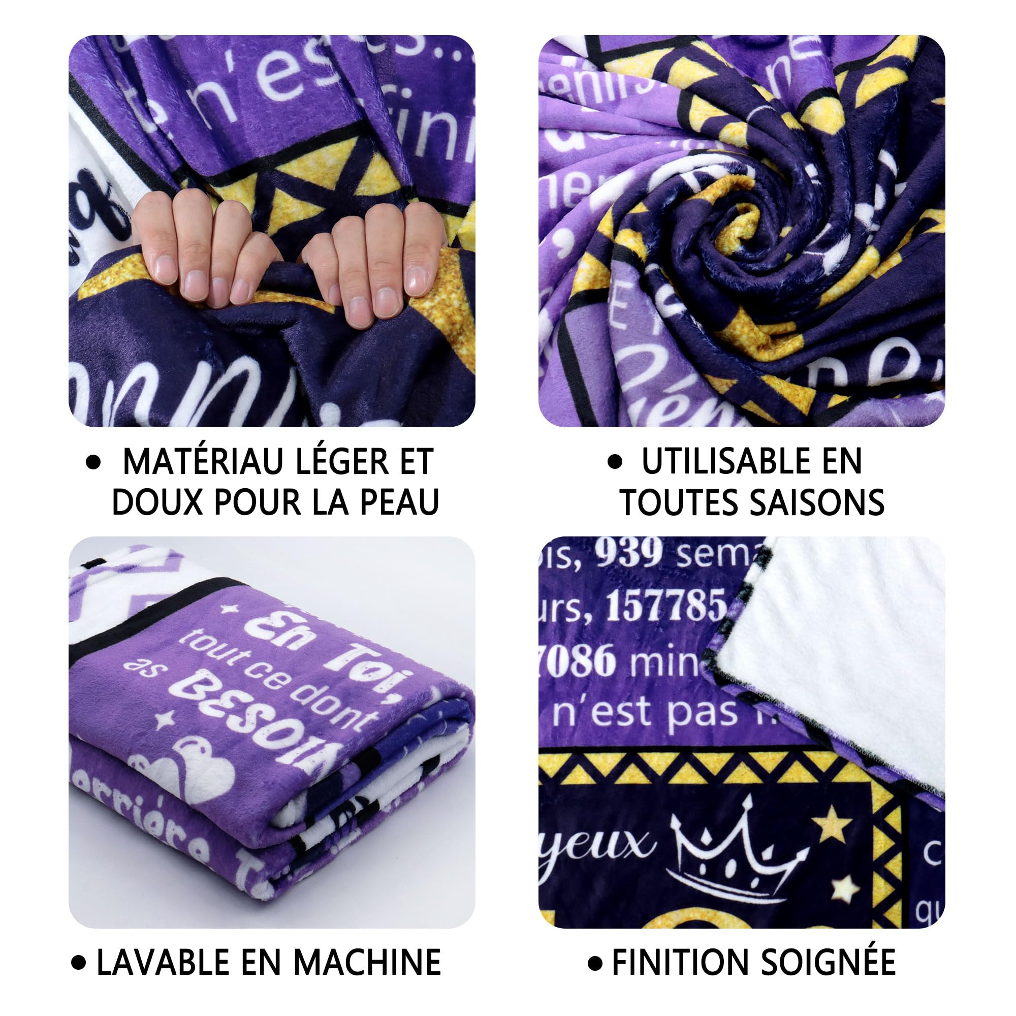 Amorea Couvertures d'anniversaire pour Filles de 20 Ans 130 x 150 cm Idées pour Fille Sœur Petite-Fille Meilleure Amie Cousine Joyeux Anniversaire Cadeau pour Un 20e Anniversaire(20-Elle)