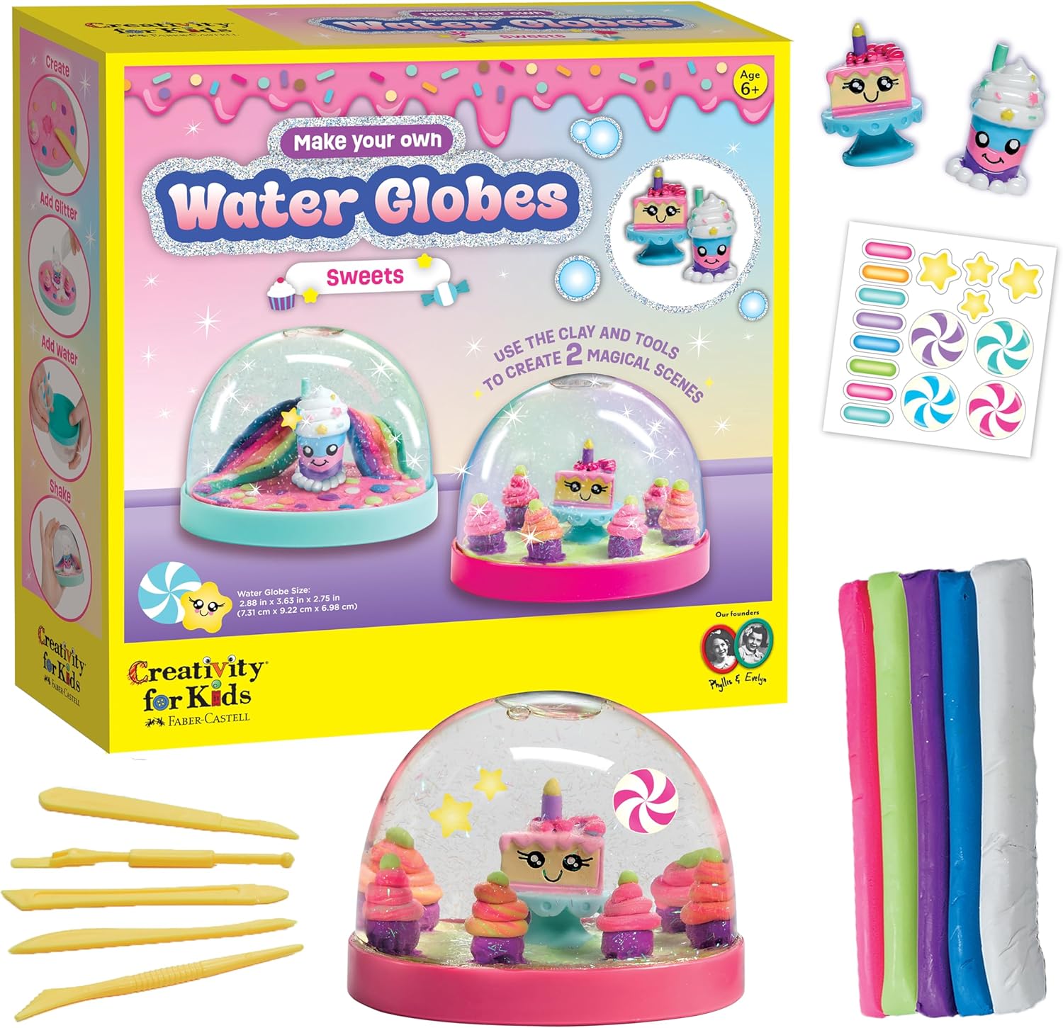Creativity for Kids Make Your Own Under the Sea Water Globes - Make 3 DIY Snow Globes, Arts and Crafts for Boys and Girls, Kids Activities and Birthday Gifts for Ages 6-8+
