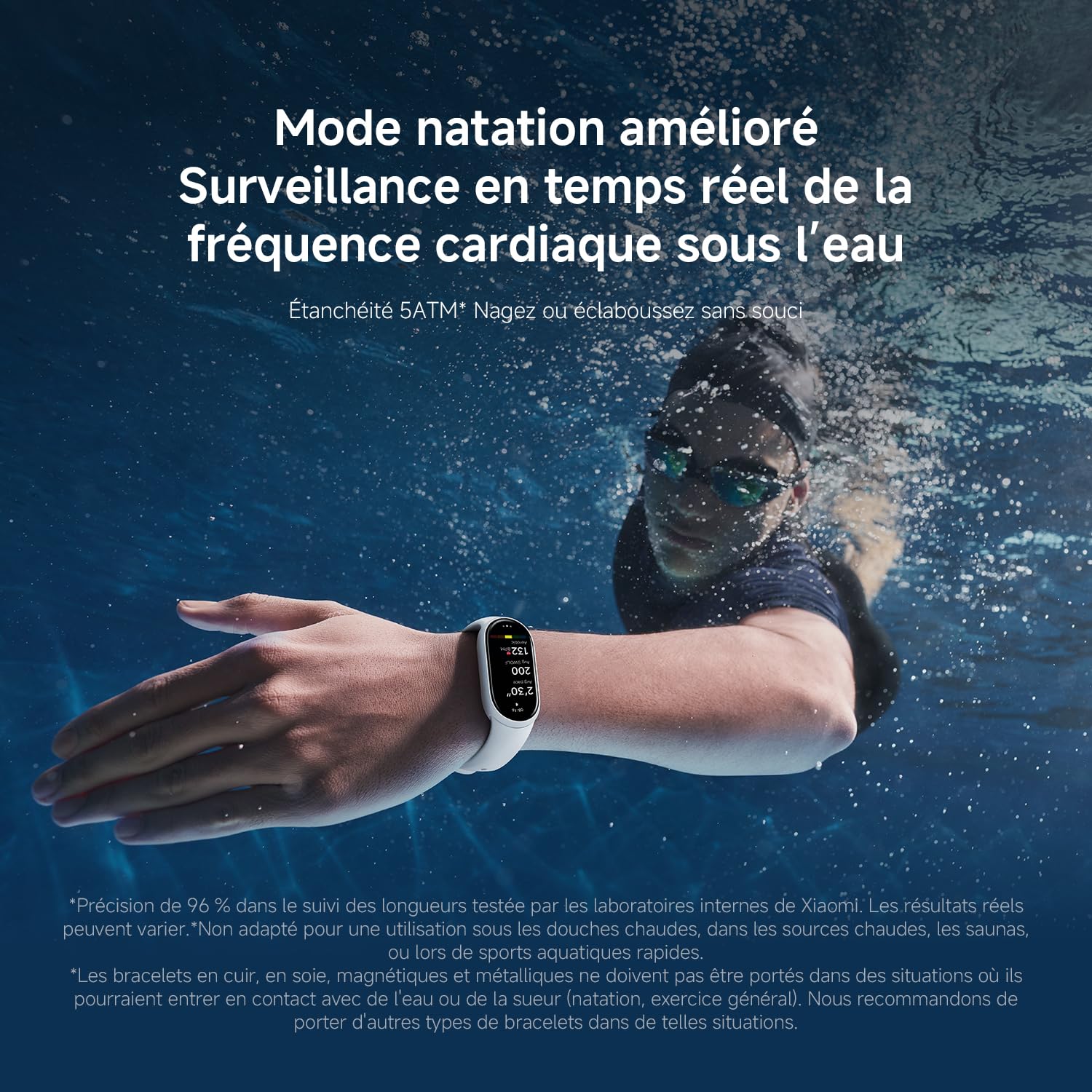 XIAOMI Smart Band 10, Bracelet Connecté, Autonomie 21 Jours, Blanc | Charge rapide, suivi sommeil et santé, 150+ sports, iOS et Android, 5 ATM, garantie 2 ans, cadres multimatériaux