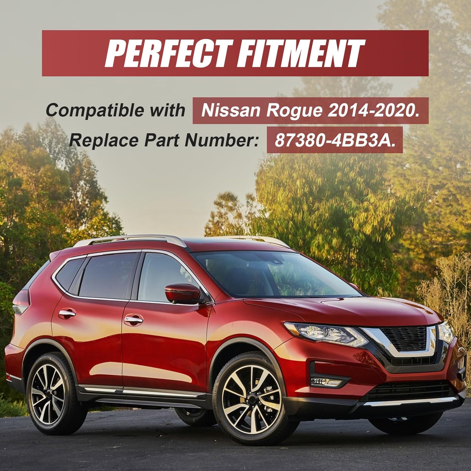 Driver Seat Trim Panel Compatible with Nissan Rogue 2014-2020, Replace 87380-4BB3A, Seat Side Track Cover (Left Side)