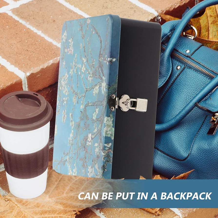 Amazon｜大号杏花デザインのブリキ製収納ボックス 鍵付きレトロ