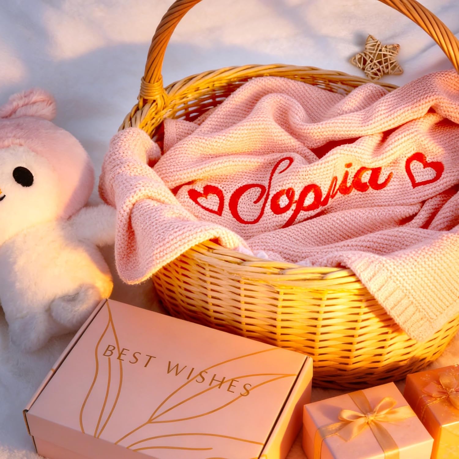 Personalized Baby Blanket Embroidered with Name, Custom Knit Baby Blanket for Girls Boys, 30x40in Customized Baby Blanket for Personalized Baby Gifts, Unisex for Newborn - Image 3