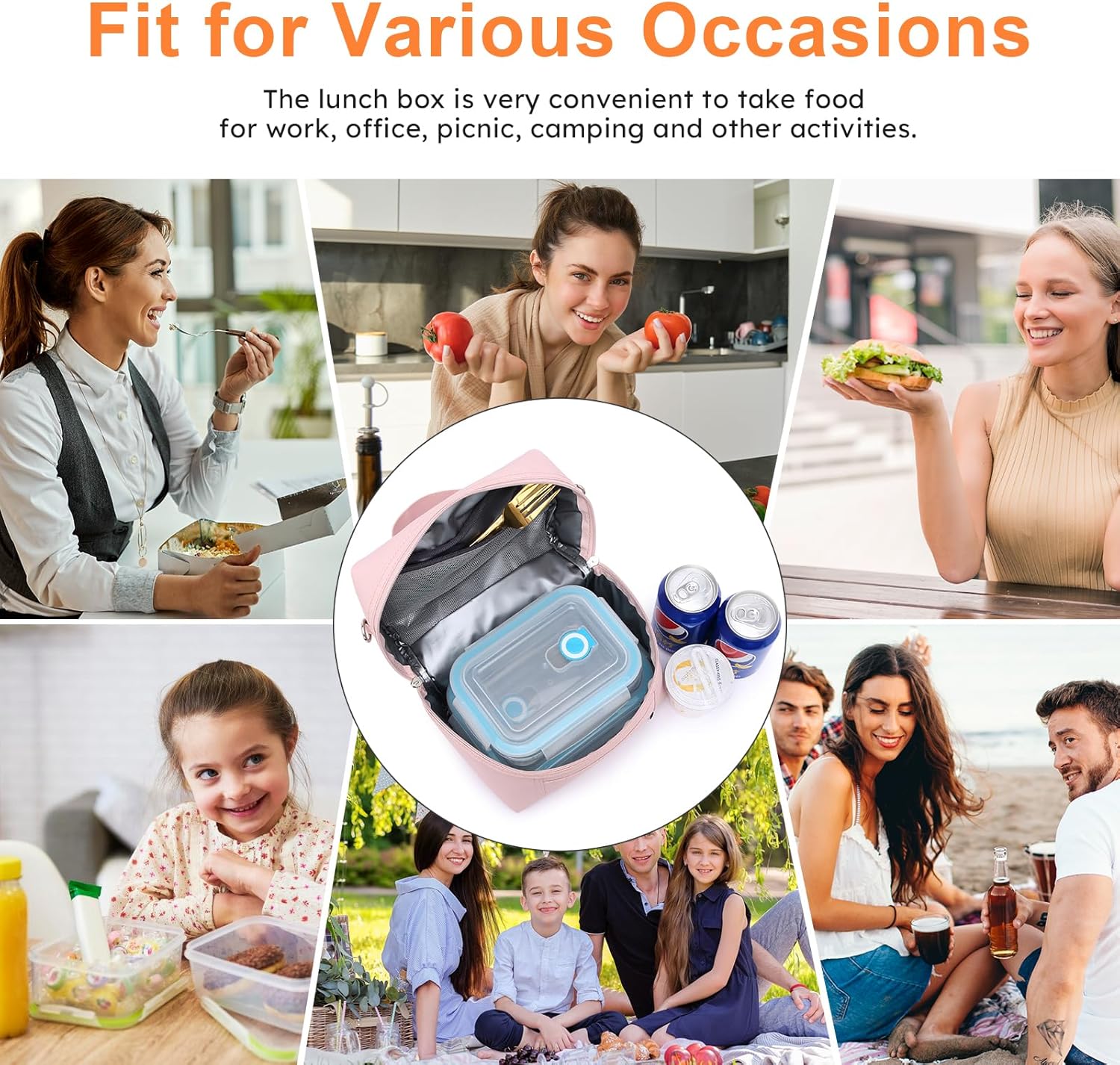 NOL Natural Organic Lifestyle Insulated Lunch Bags for Women Cooler Bag Lightweight Nylon Waterproof Lunch Box For Work - Image 7