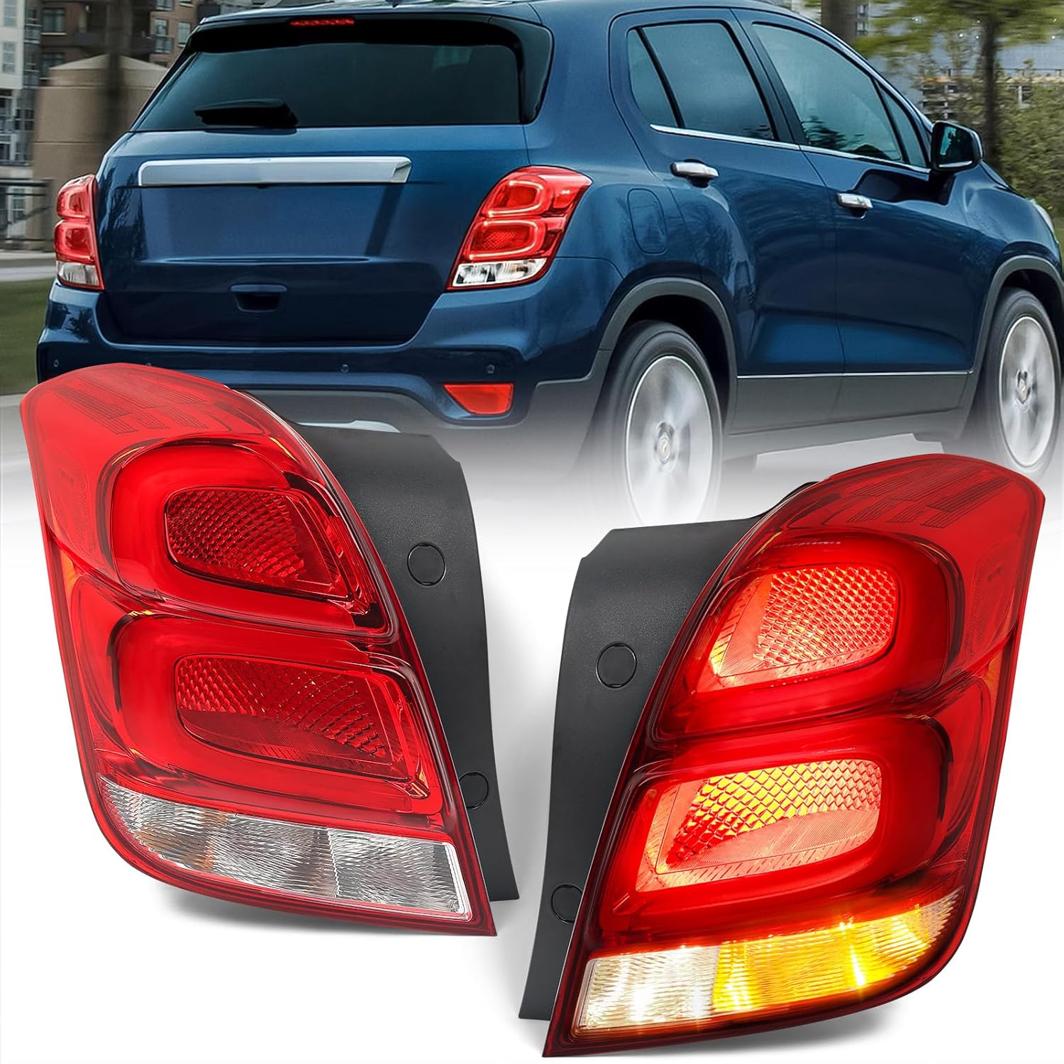 LED Tail Light Assembly Compatible with Chevy Trax 2017 2018 2019 2020 2021 2022 Outer Brake Taillight Rear Lamp Left Driver & Right Passenger Side