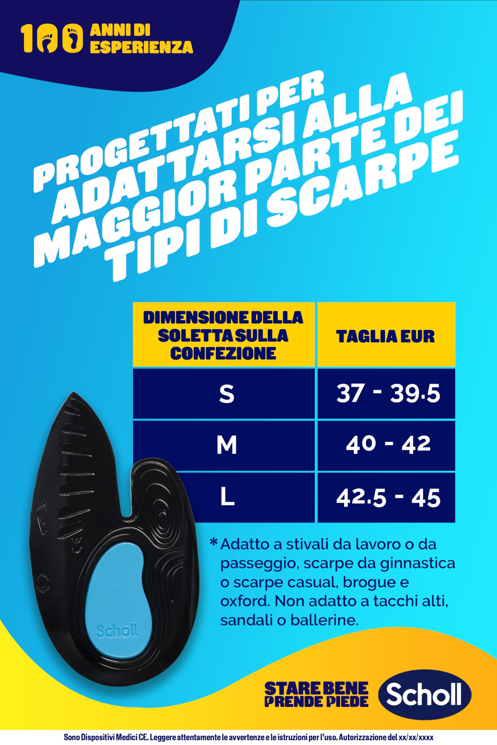 Scholl Plantarios In-Balance - Alivio del dolor con absorción de impactos para talón, talalgia, tendón de Aquiles - Talla M - Para hombre o mujer