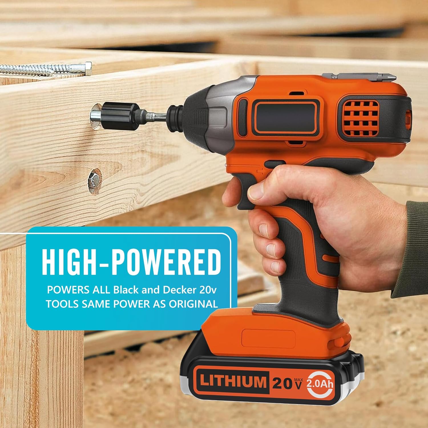 20V MAX Replacement for Black and Decker 20V Lithium Battery,Compatible with All Power 20V Black and Decker Power+ Tools