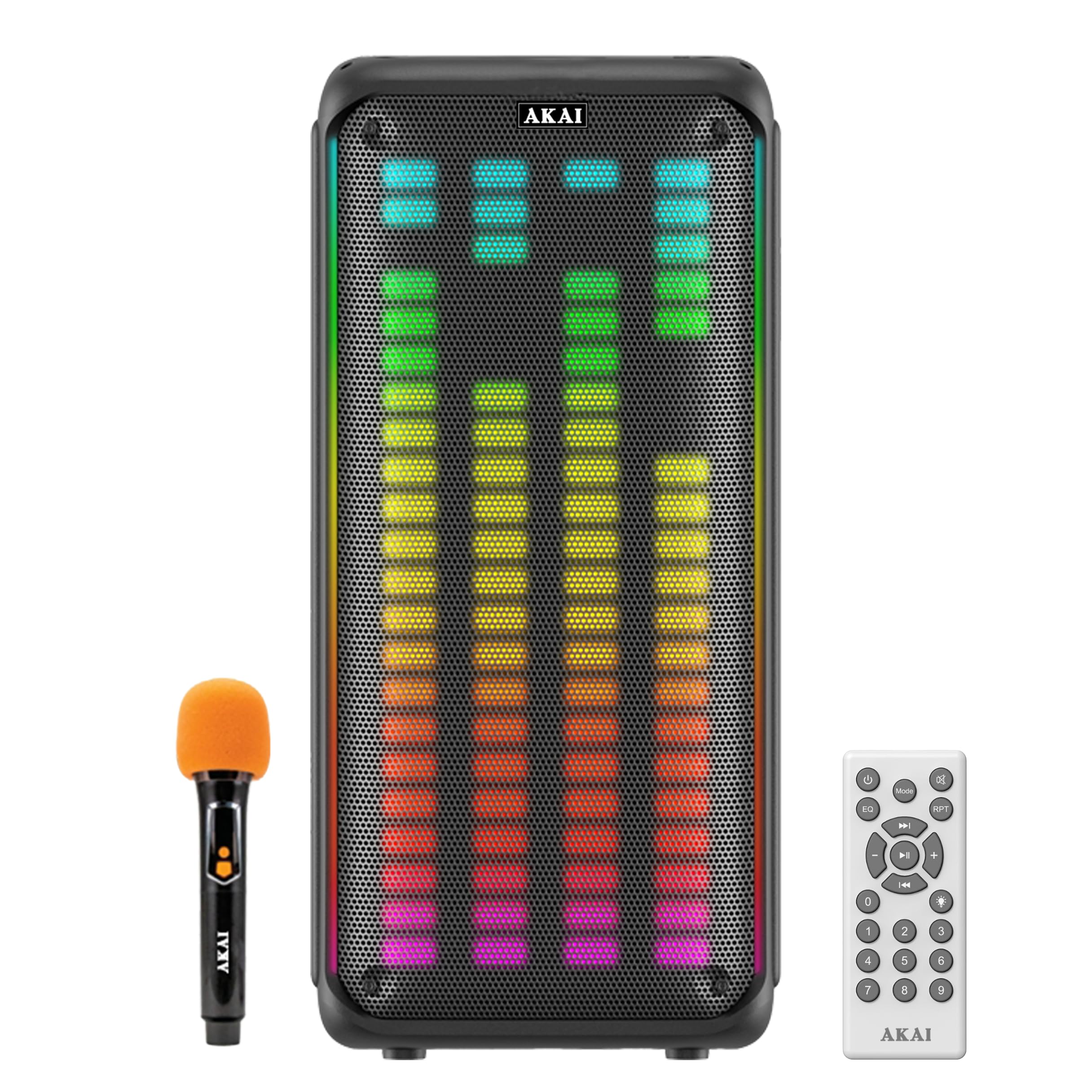 AKAI PM-100P Ultra Bluetooth Power Portable Party Speaker 100W RMS | Home Theater Sound System | Wireless Mic | Karaoke, TWS, BT, AUX, USB, TF Card| Upto 4 Hours Playtime Deep Bass-picture-33