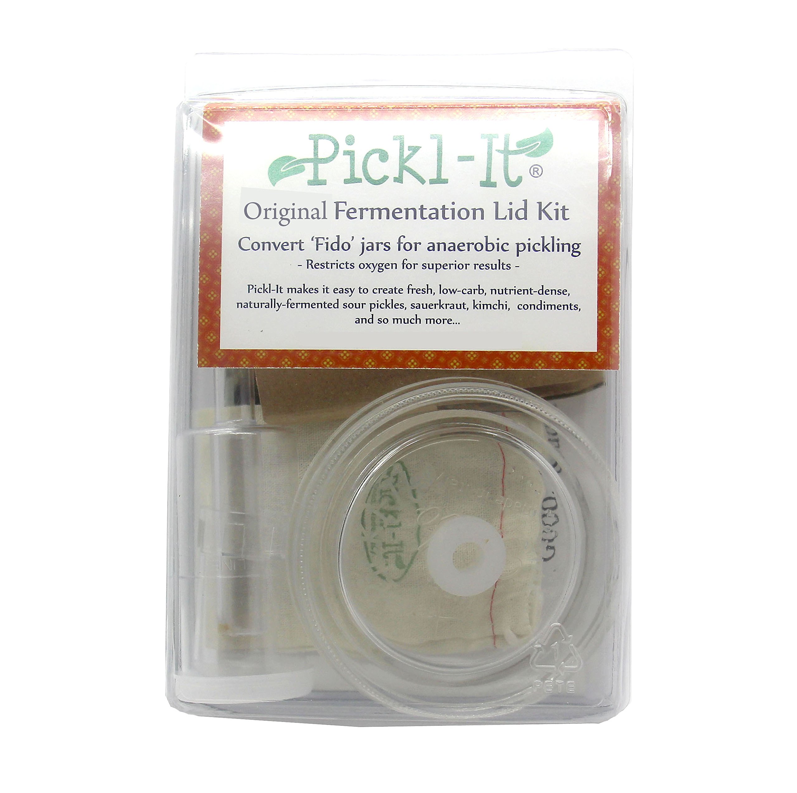 PicklIt Original Fermentation Lid Kit Convert 'Fido' Jars For