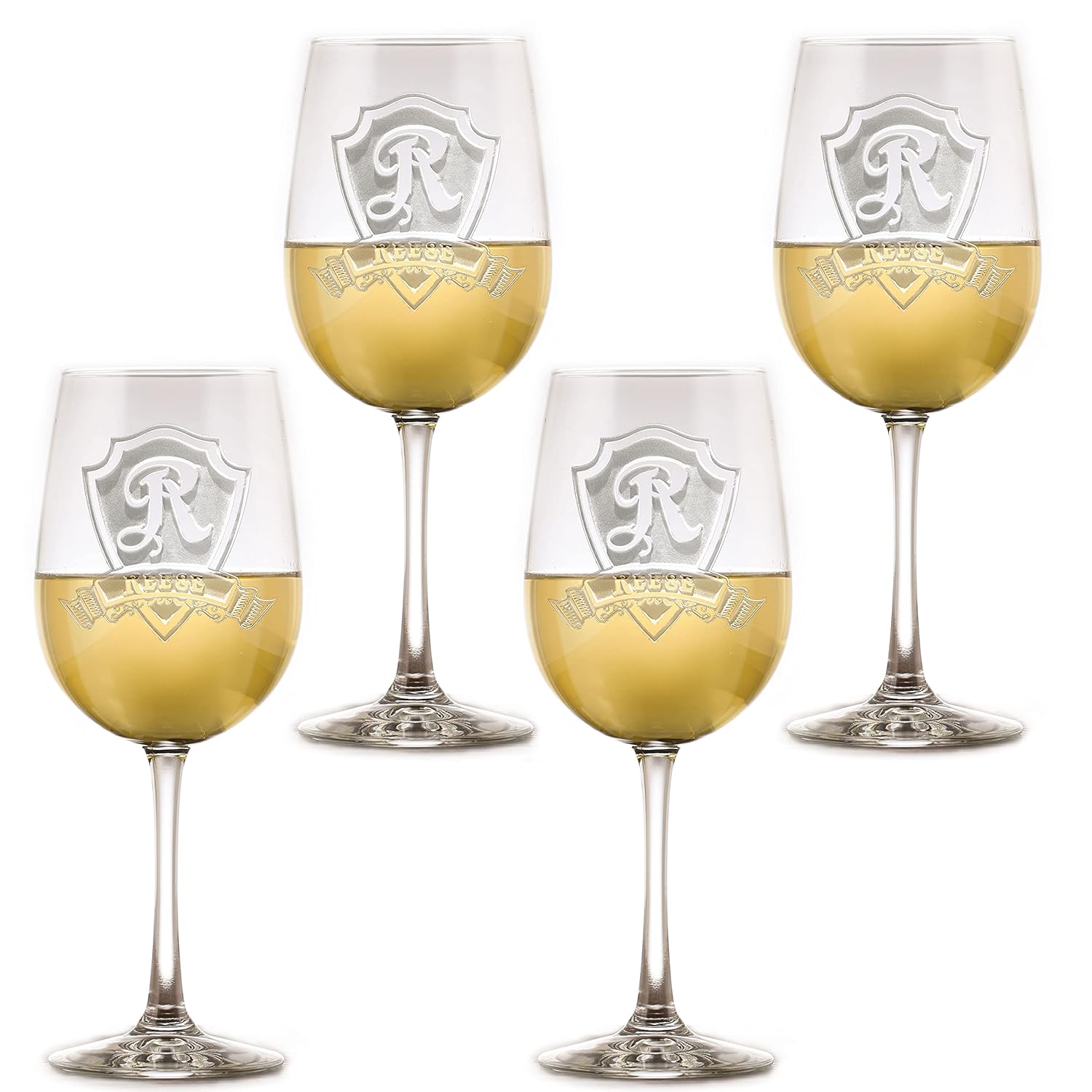Engraved Wine Glasses, Custom Gift Set Of 4 Handmade Products