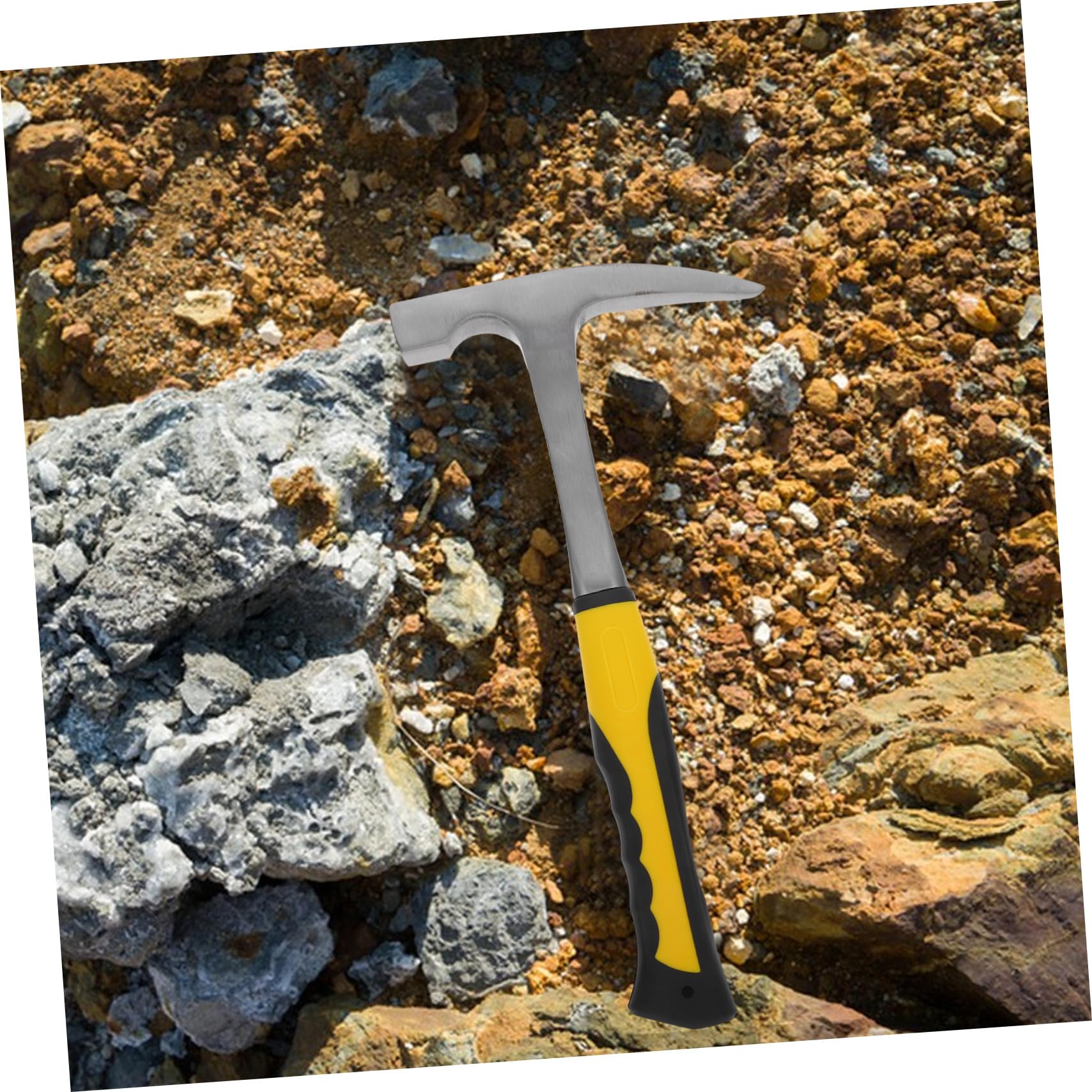 NUOBESTY Martillo Geológico Multiusos con Mango de Tpr y Acero de Alto Carbono, Diseño Ergonómico para Reducir Fatiga en Exploración y Actividades al Aire Libre