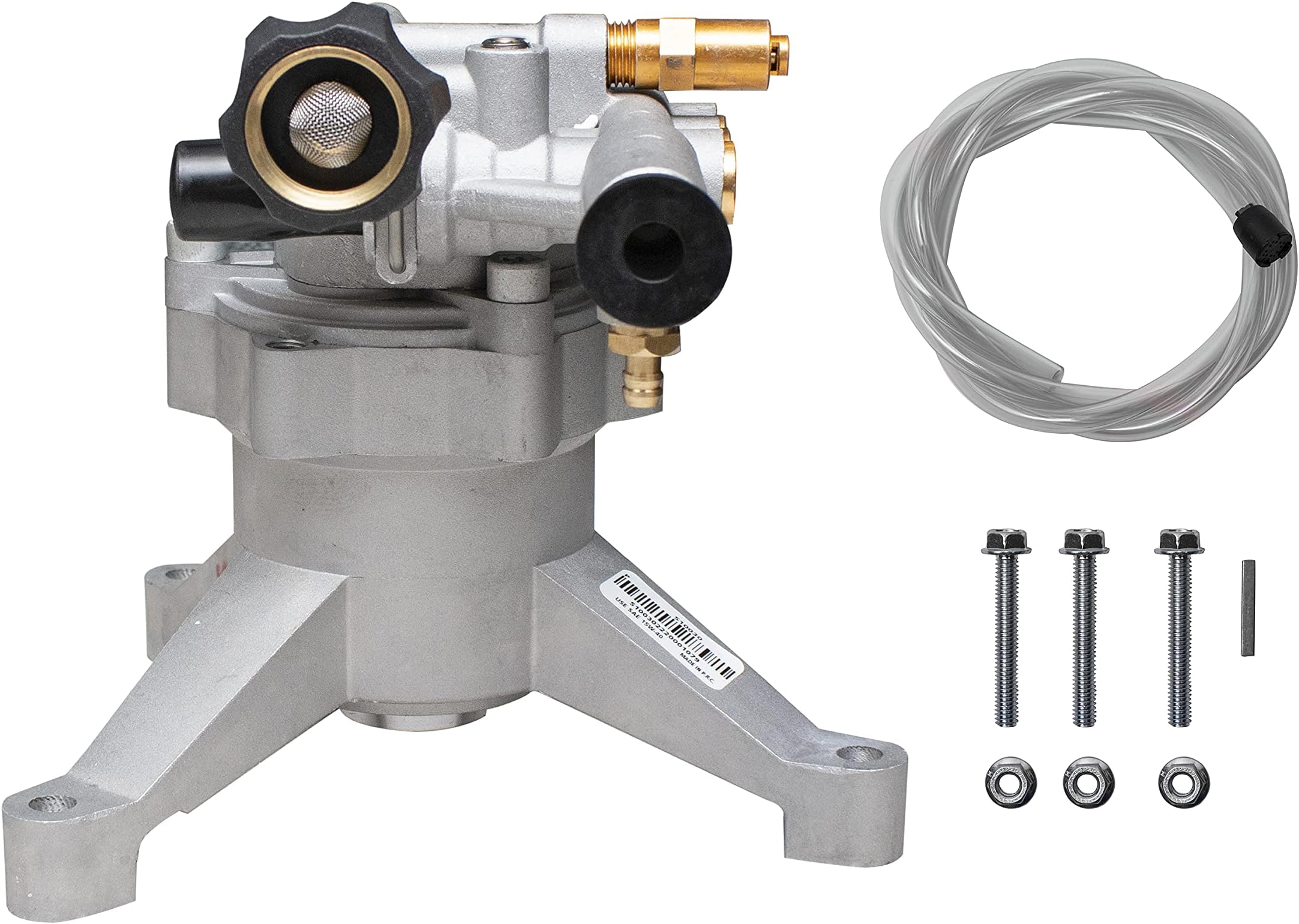 - OEM Technologies 90026 Vertical Axial Cam Replacement Pressure Washer Pump Kit, 3100 PSI, 2.4 GPM, 7/8" Shaft, Includes Hardware and Siphon Tube, for Residential and Industrial Gas Powered Machines