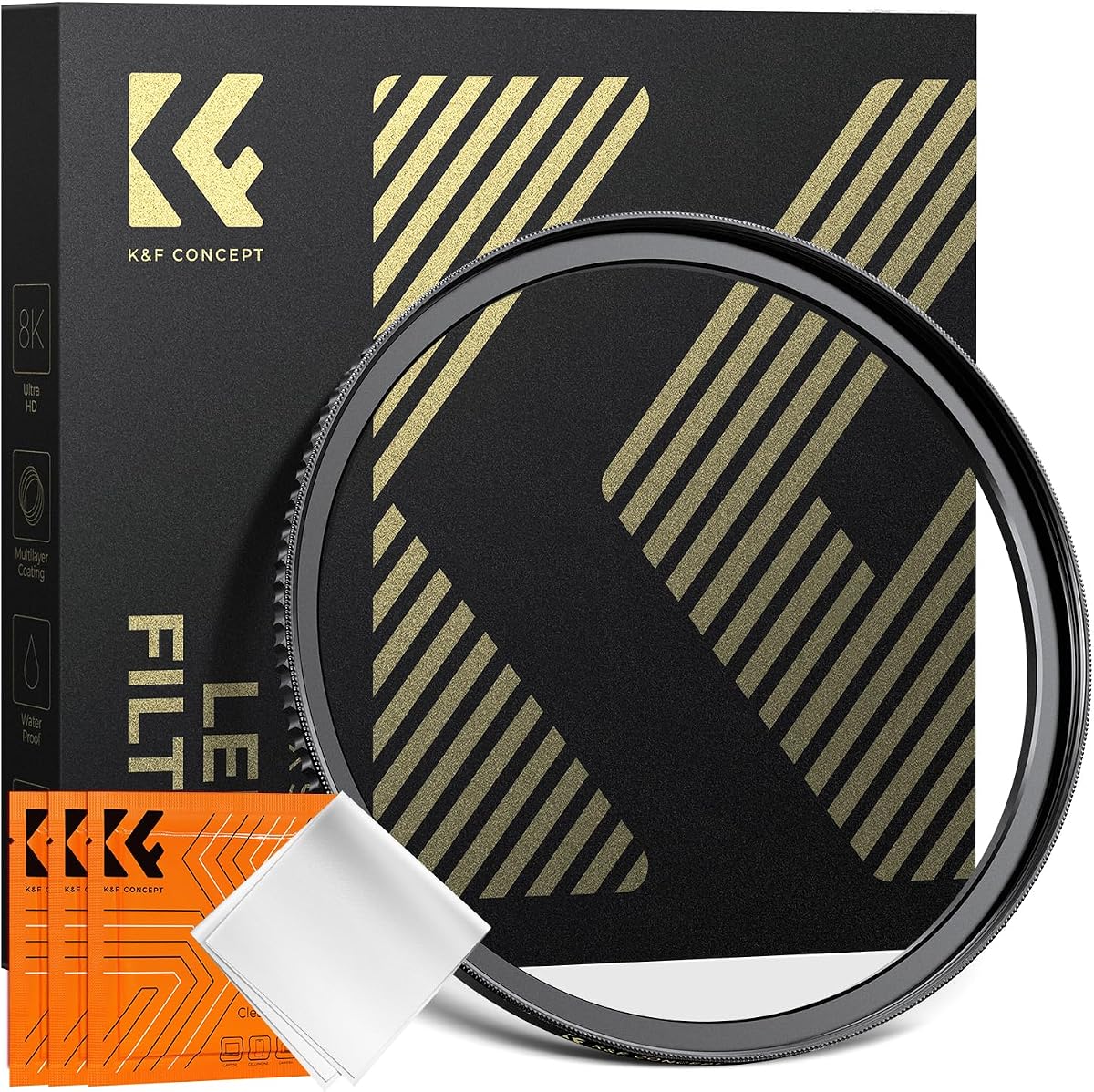 K&F Concept 72mm to 82mm Brass Step-Up Lens Filter Adapter Ring | CNC-Machined Brass Filter Adapter Rings for 72mm Lens Install 82mm Filter-FP707